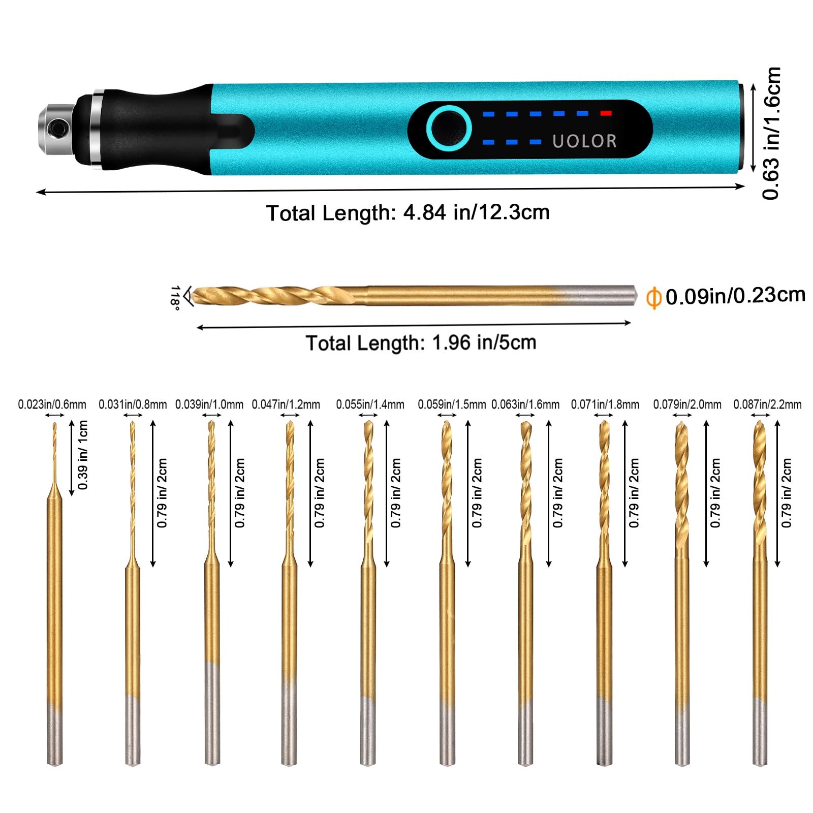 3-Speed Cordless Mini Drill Pen, Rechargeable DIY Electric Hand Drill with 10...