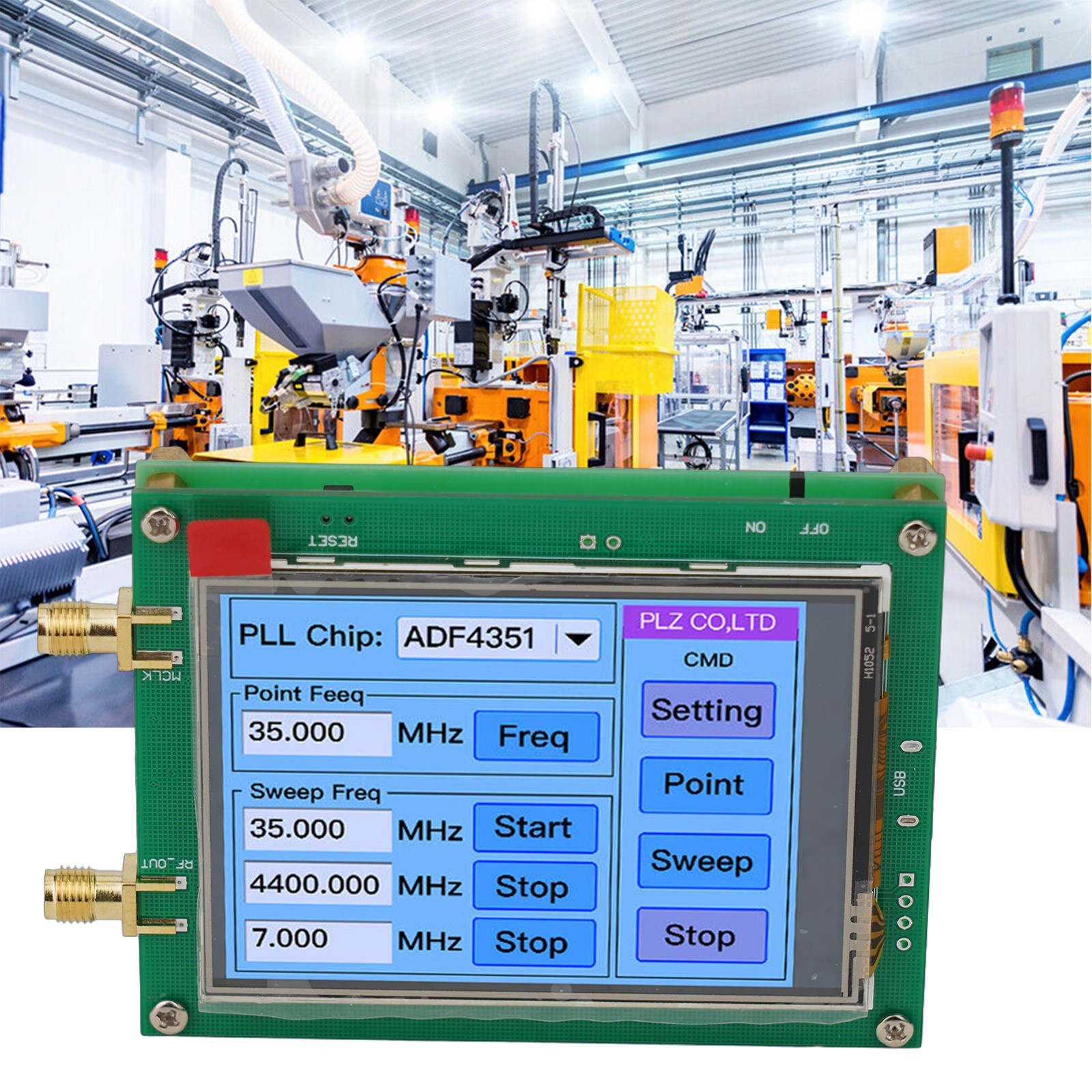 ADF4351 35M 4 4G Touch Screen RF Signal Generator With PLL Sweep Function