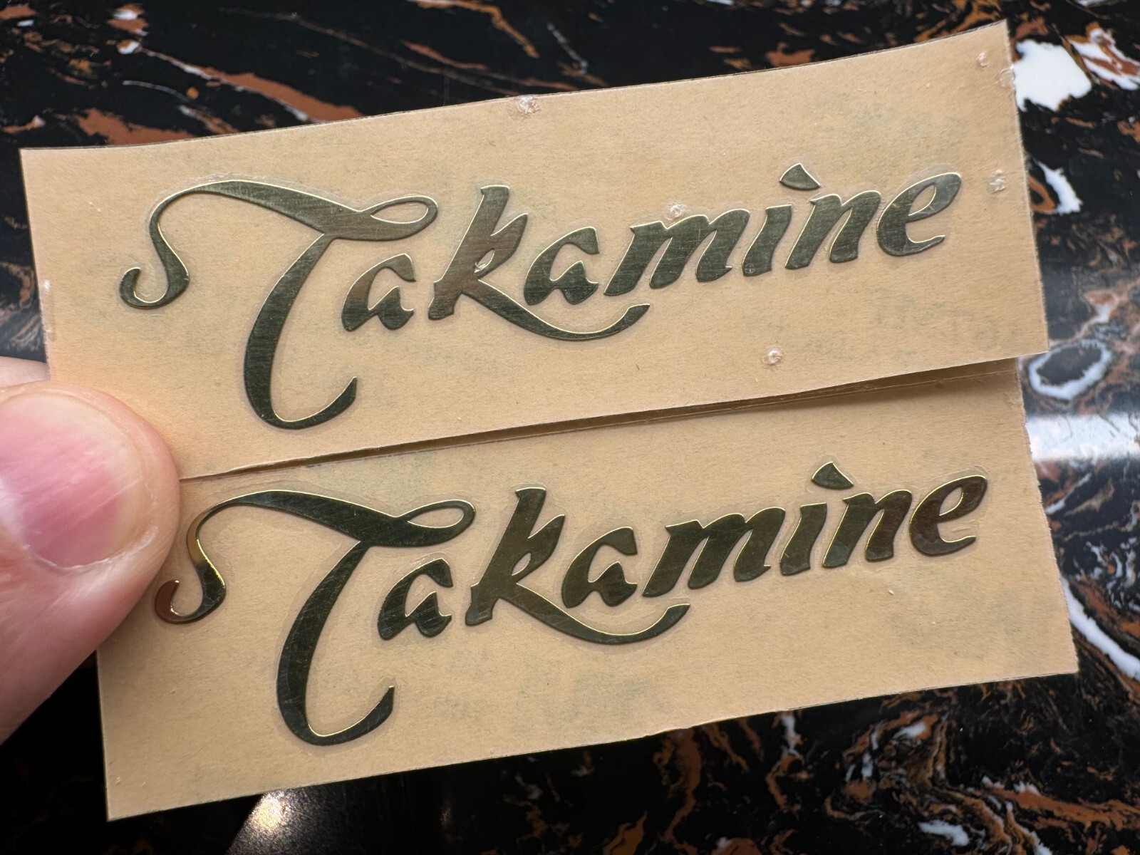2Pcs Neck Headstock Self-Adhesive Metal Stickers For Takamine Guitar Bass Golden
