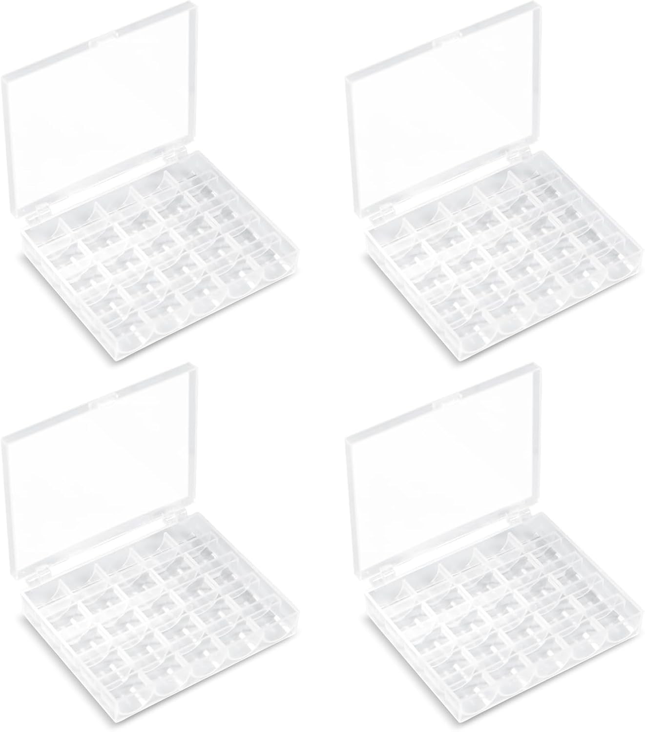 Opret 25 Slots Bobbin Organizer, Transparent Plastic 4 Pack,