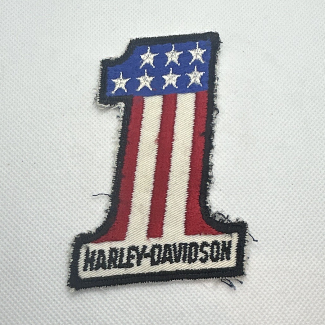 Harley-Davidson #1 American USA Flag Embroidered Sew-On Patch Emblem