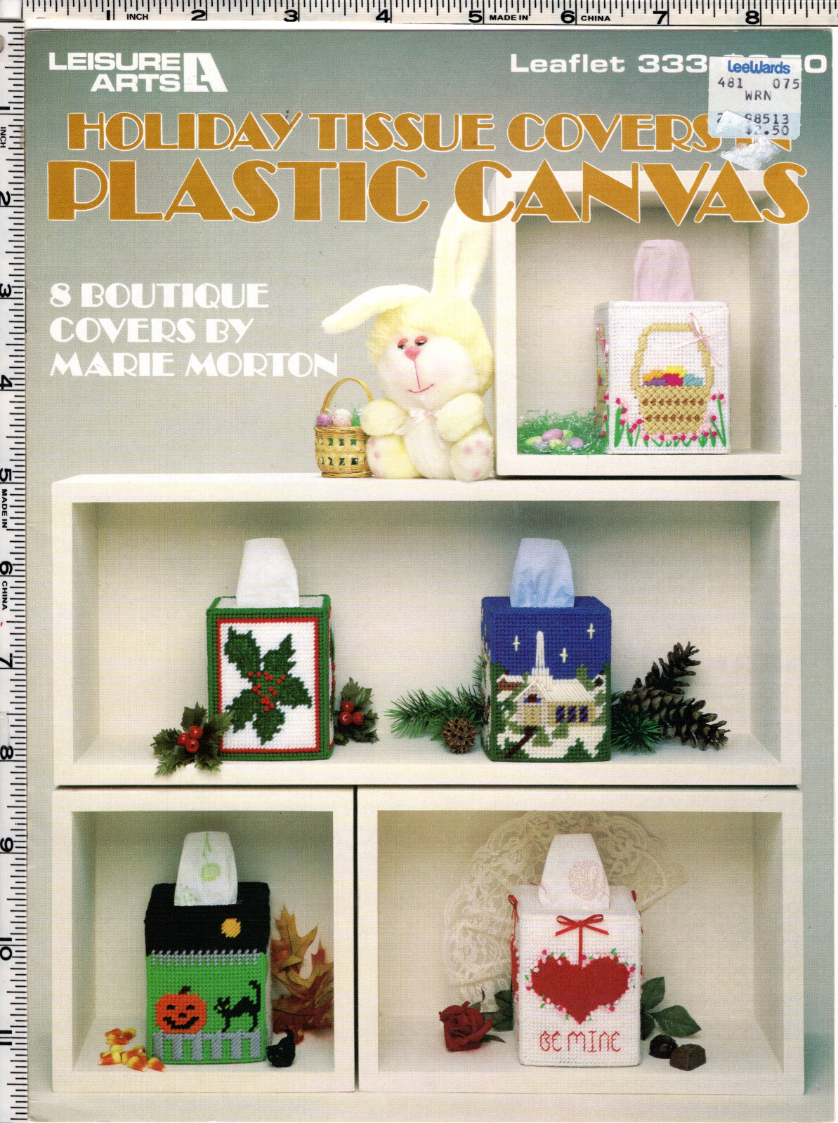 "Holiday Tissue Covers in Plastic Canvas" ©1984 Leisure Arts Craft Leaflet # 333