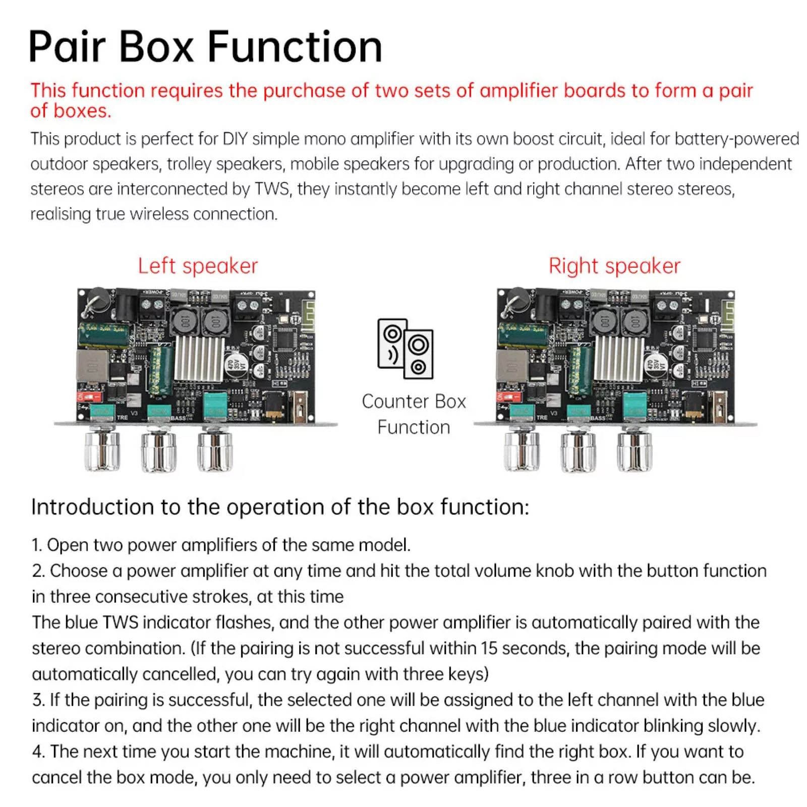ZK-1001U Audio Power Amplifier Board With Multi-Function Button Control