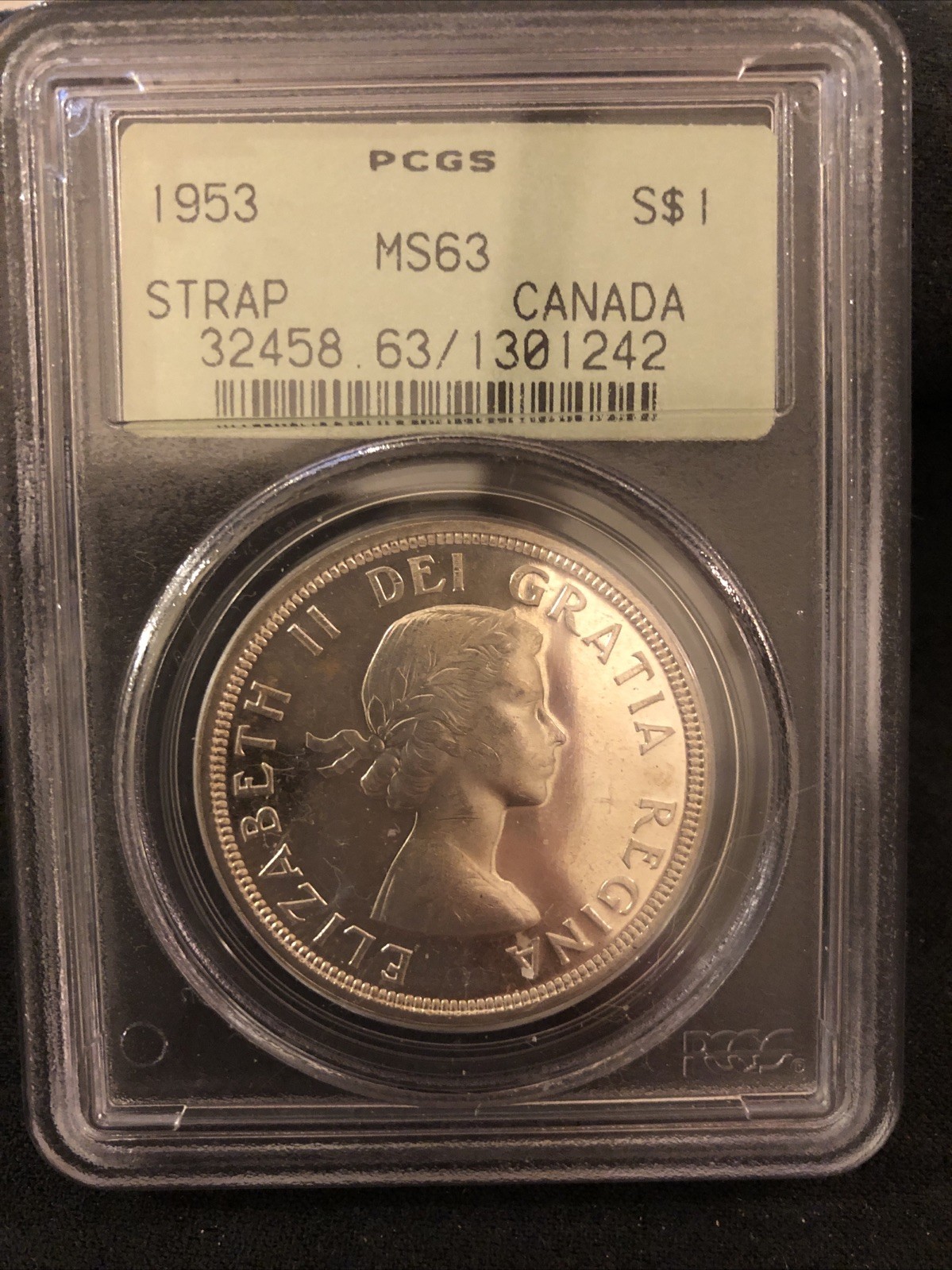 1953 Canada $1 Strap PCGS MS63