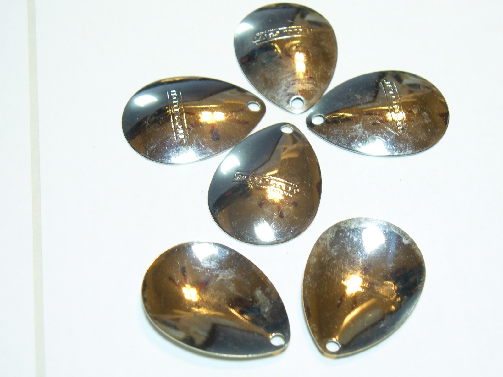 50 BOOYAH spinner blades, colorado, size 4 1/2 , polished nickel, free shipping
