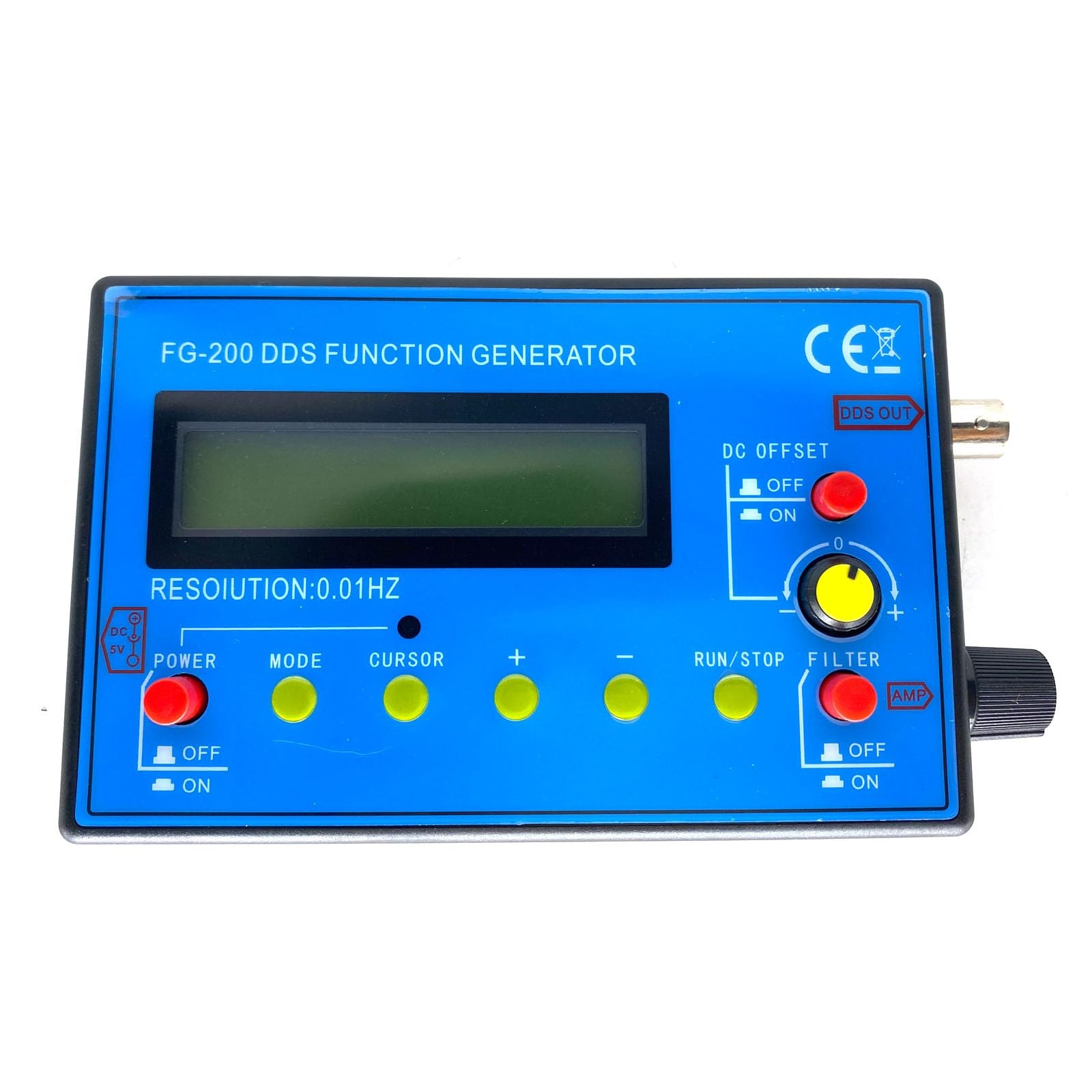 FG200 DDS Function Signal Generator 0.01Hz 500Khz Frequency Counter Signal So...