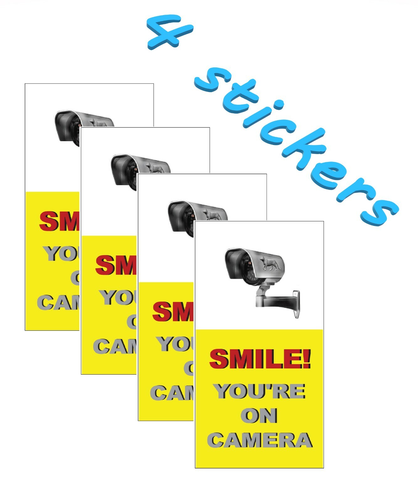 Smile your'e on camera, Video surveillance sticker , Camera warning sticker