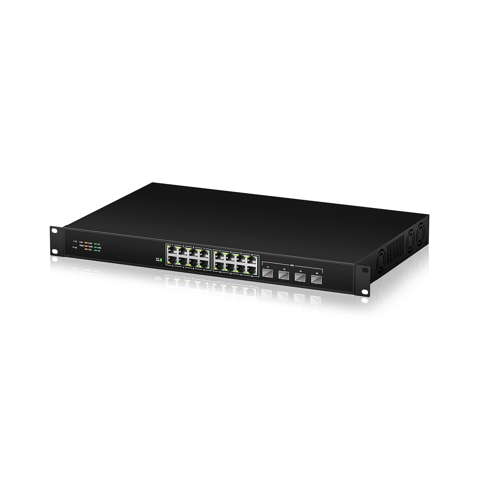 16 Port 2.5G Network Ethernet Switch, 16 x 2.5Gb RJ45 Ports, 4 x 10G SFP Slot...