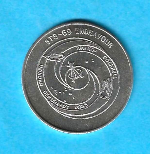 STS-69 SPACE SHUTTLE ENDEAVOUR COIN - NASA CREWED MISSION MEDAL - BX1