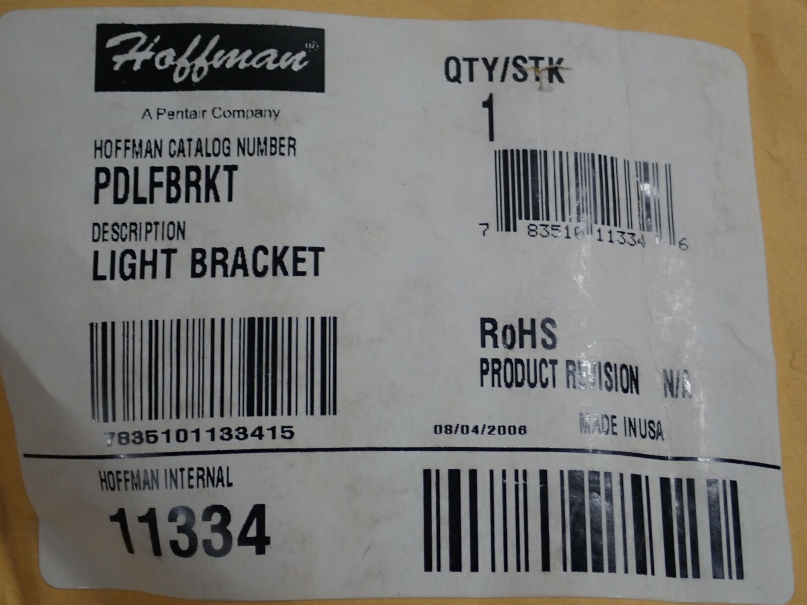 HOFFMAN PDLFBRKT LIGHT BRACKET QUANTITY 4