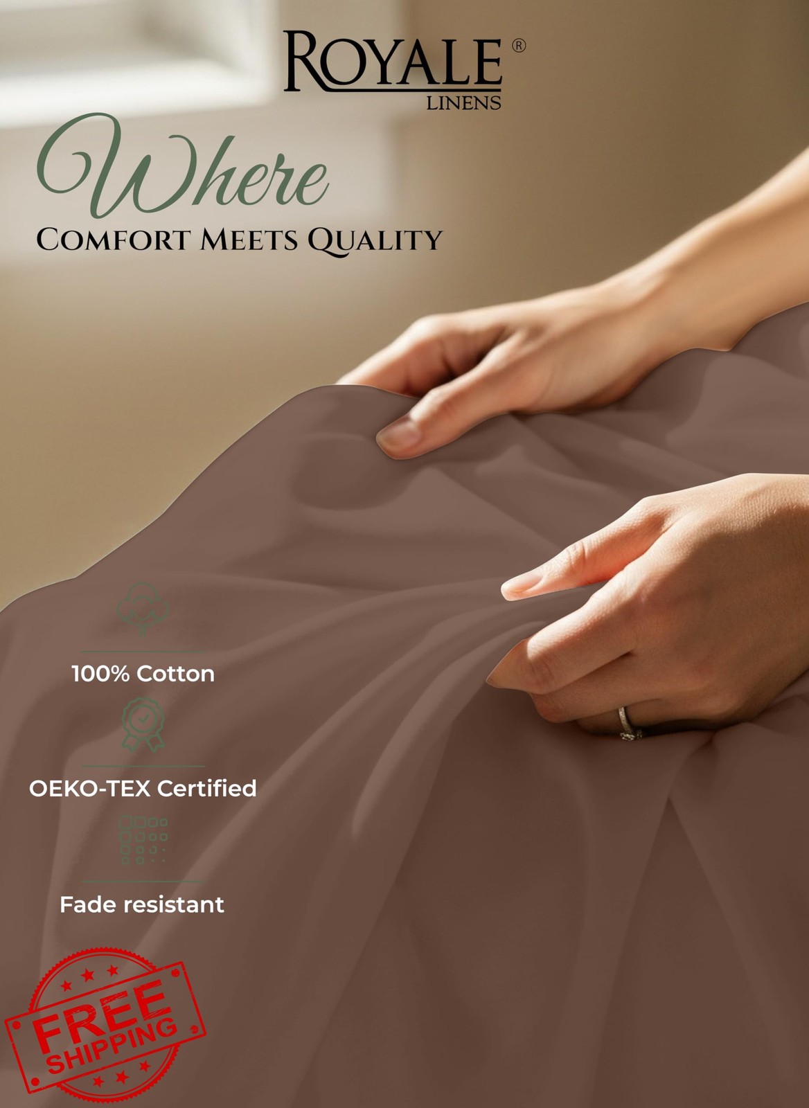 Royale Linens Cal King Chocolate Flat Sheet