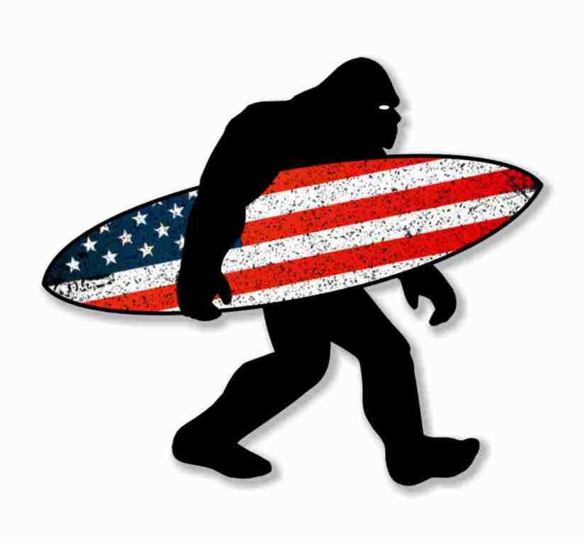 Big Foot Surf USA Bigfoot Sasquatch  Precision Cut Decal