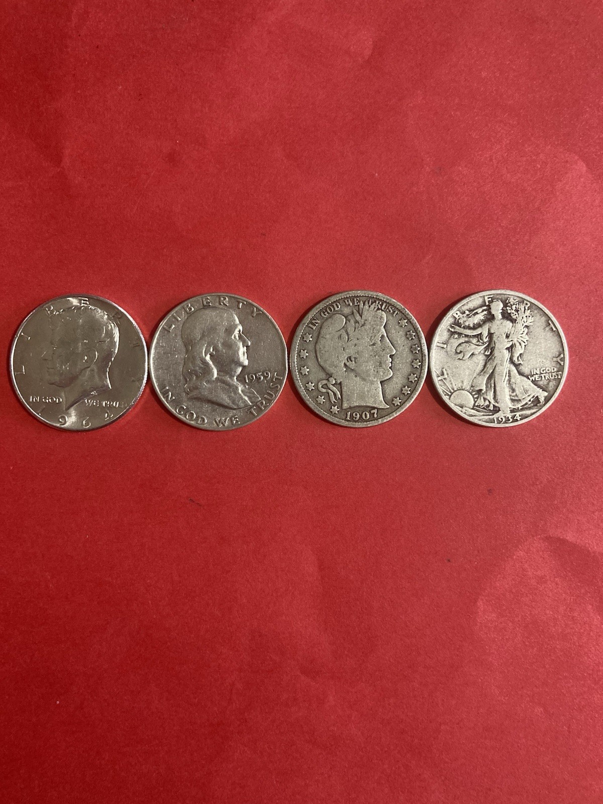 4 Mixed Silver Half Dollars 90% Silver