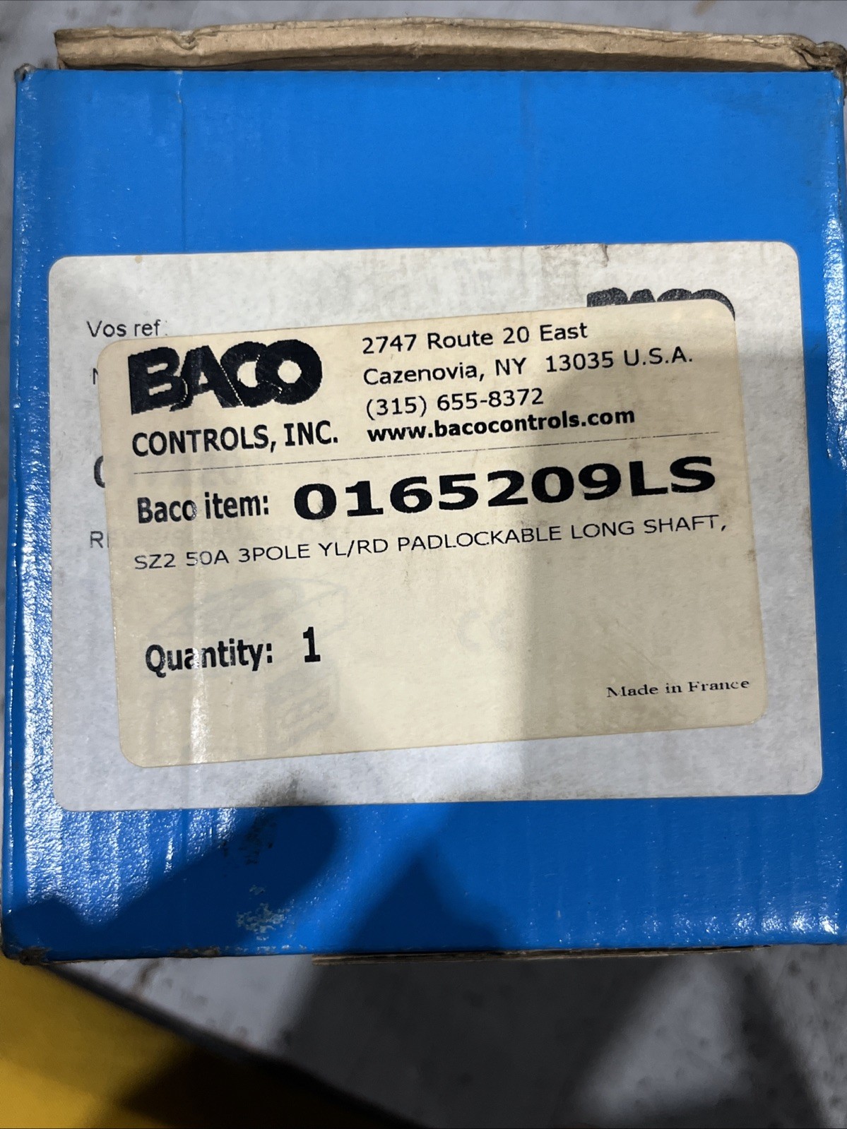 🔥BACO 0165209LS main switch assembly kit, New Free Shipping🇺🇸