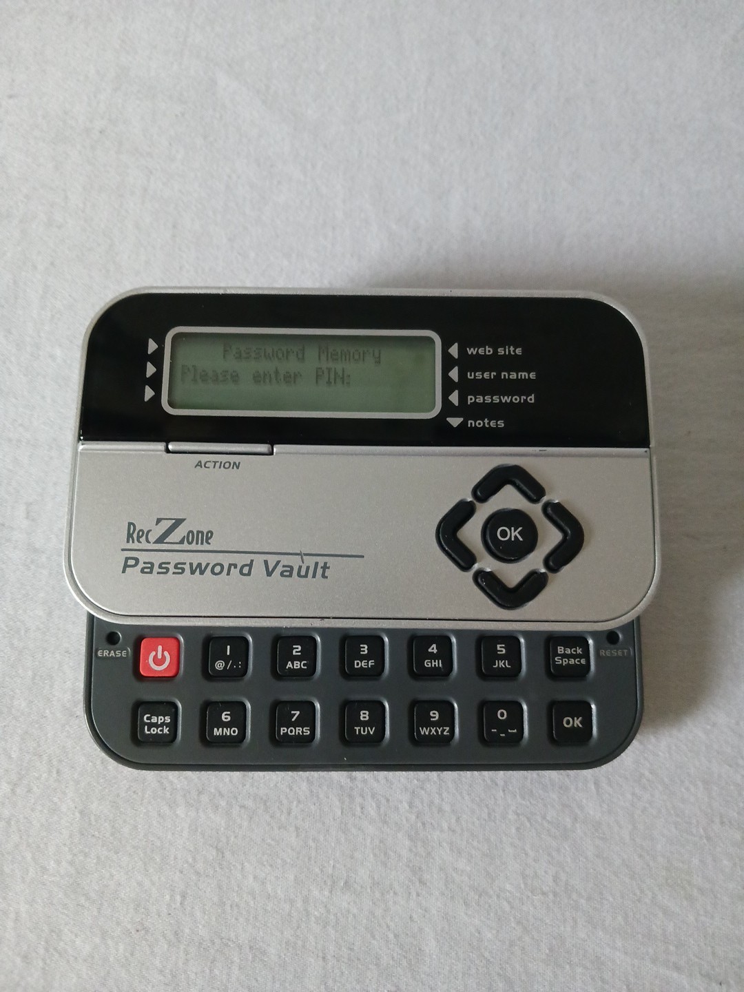 RECZONE PASSWORD VAULT SECURE ELECTRONIC PASSWORD STORAGE INCLUDES NEW BATTERY
