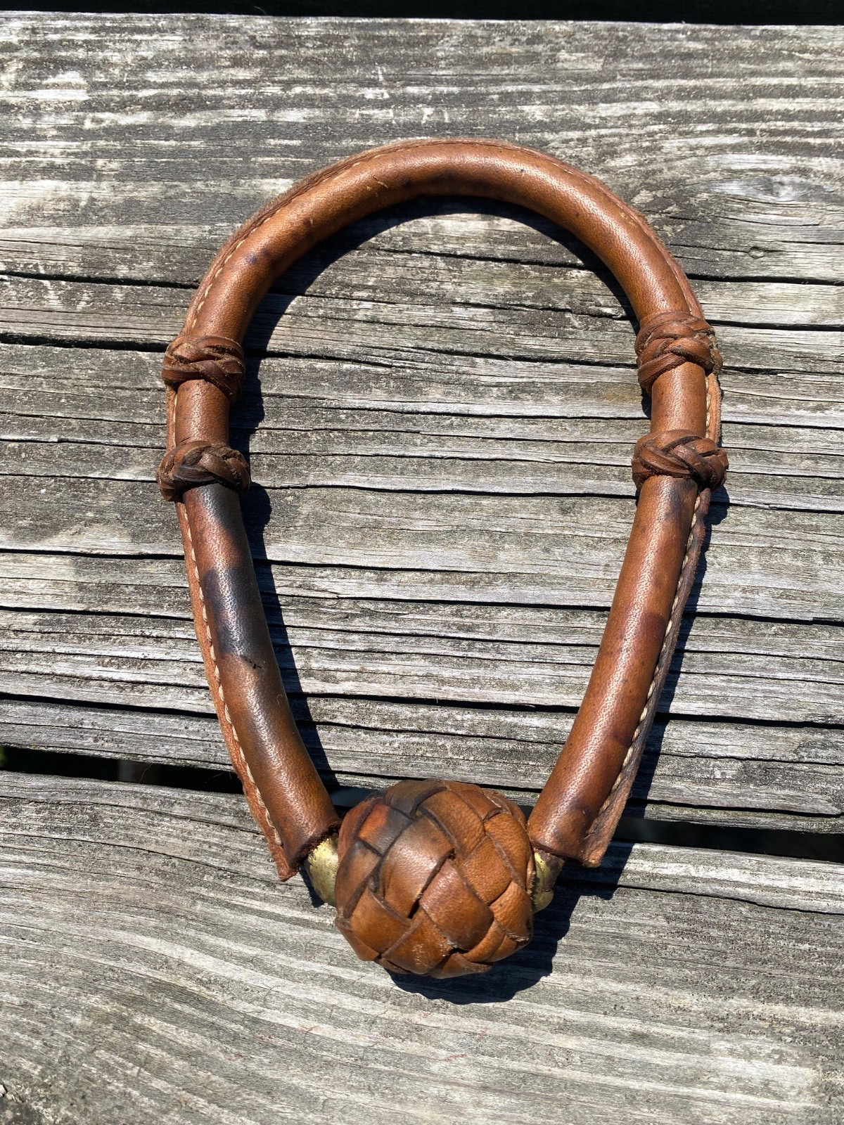 Lightly used pony/miniature horse size leather covered brass nose band