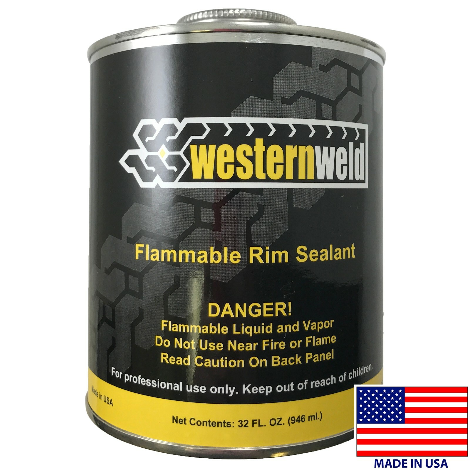 Western Weld 32 Oz Automotive Black Tire Repair Bead Rim Sealer 1 Qt Brush Can