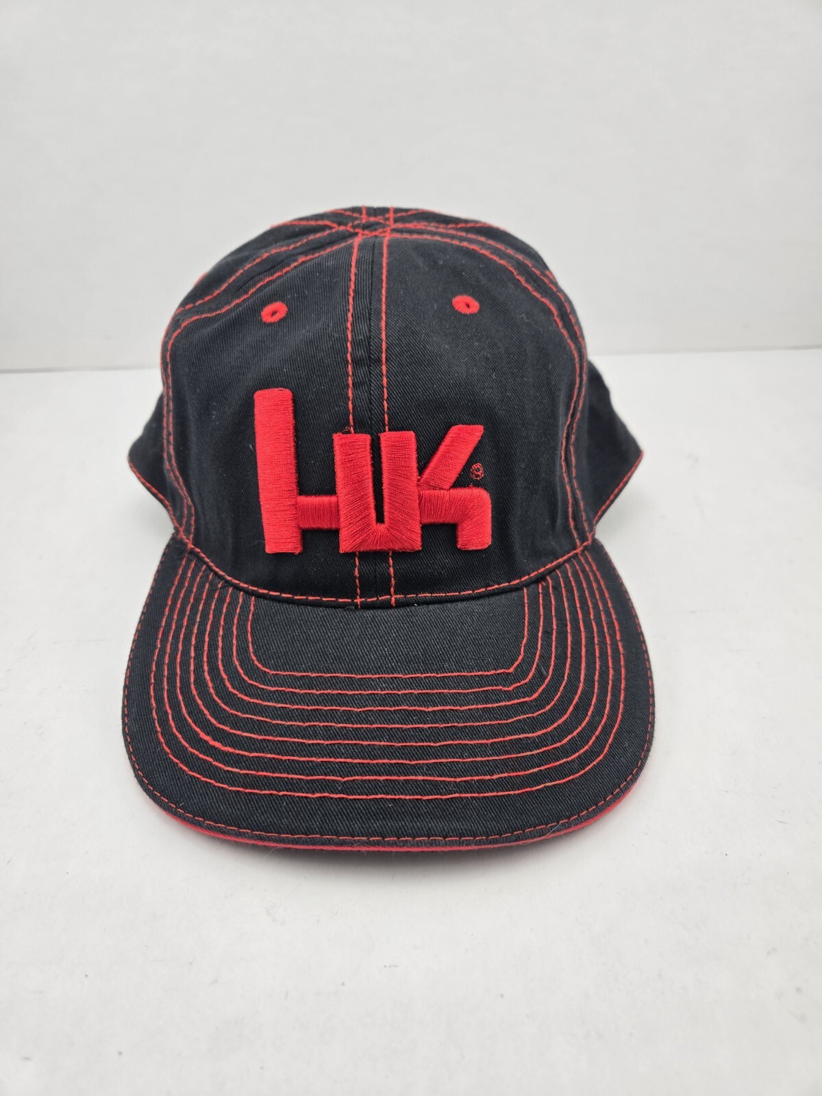 New H&K Heckler & Koch Logo Hat Cap OSFA Black / Red Guns Firearns Tactical