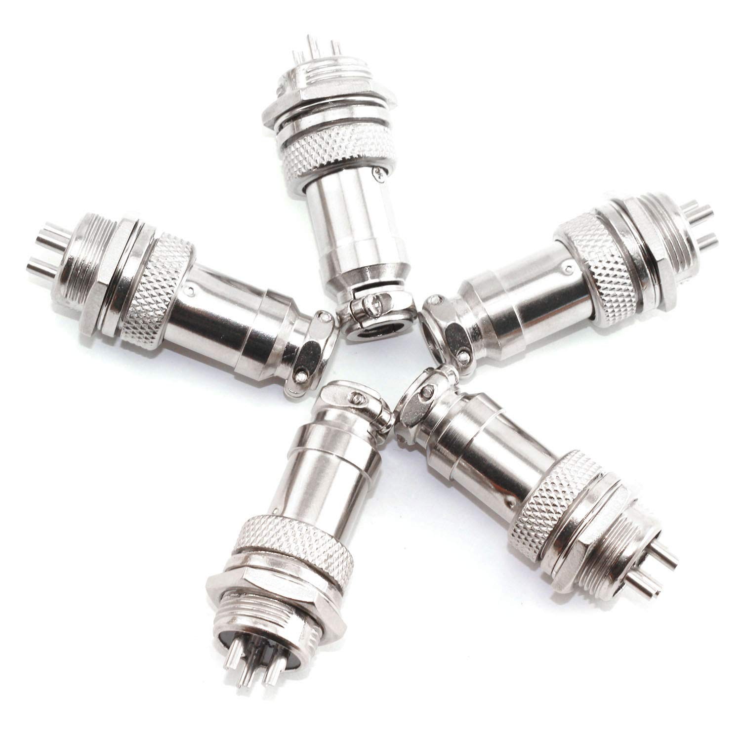 DGZZI GX12 Aviation Connector Plug 5 Pairs 4-Pin 12mm Metal Male Female...