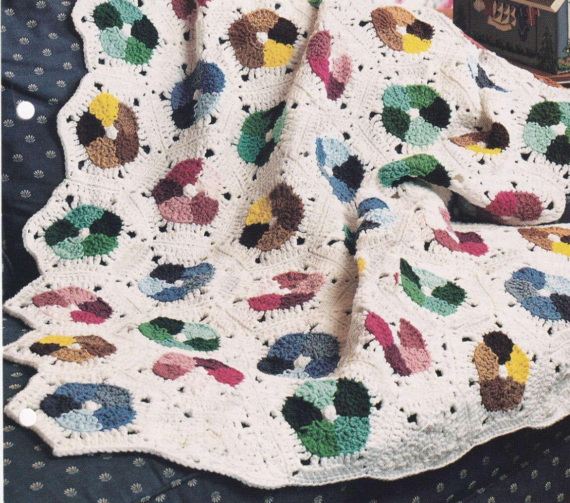 Annie's Crochet Afghan DECORATIVE RINGS QUILT AFGHAN Pattern Leaflet