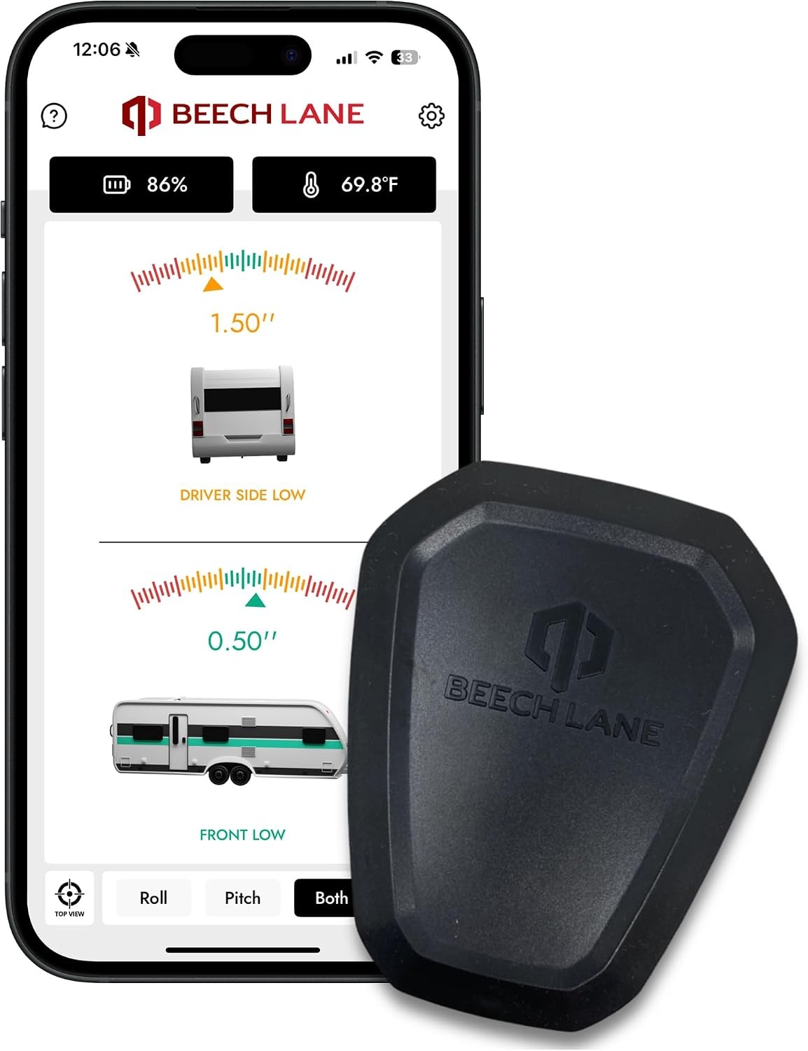 Wireless RV Leveling System, Made in the USA, User-Friendly Black