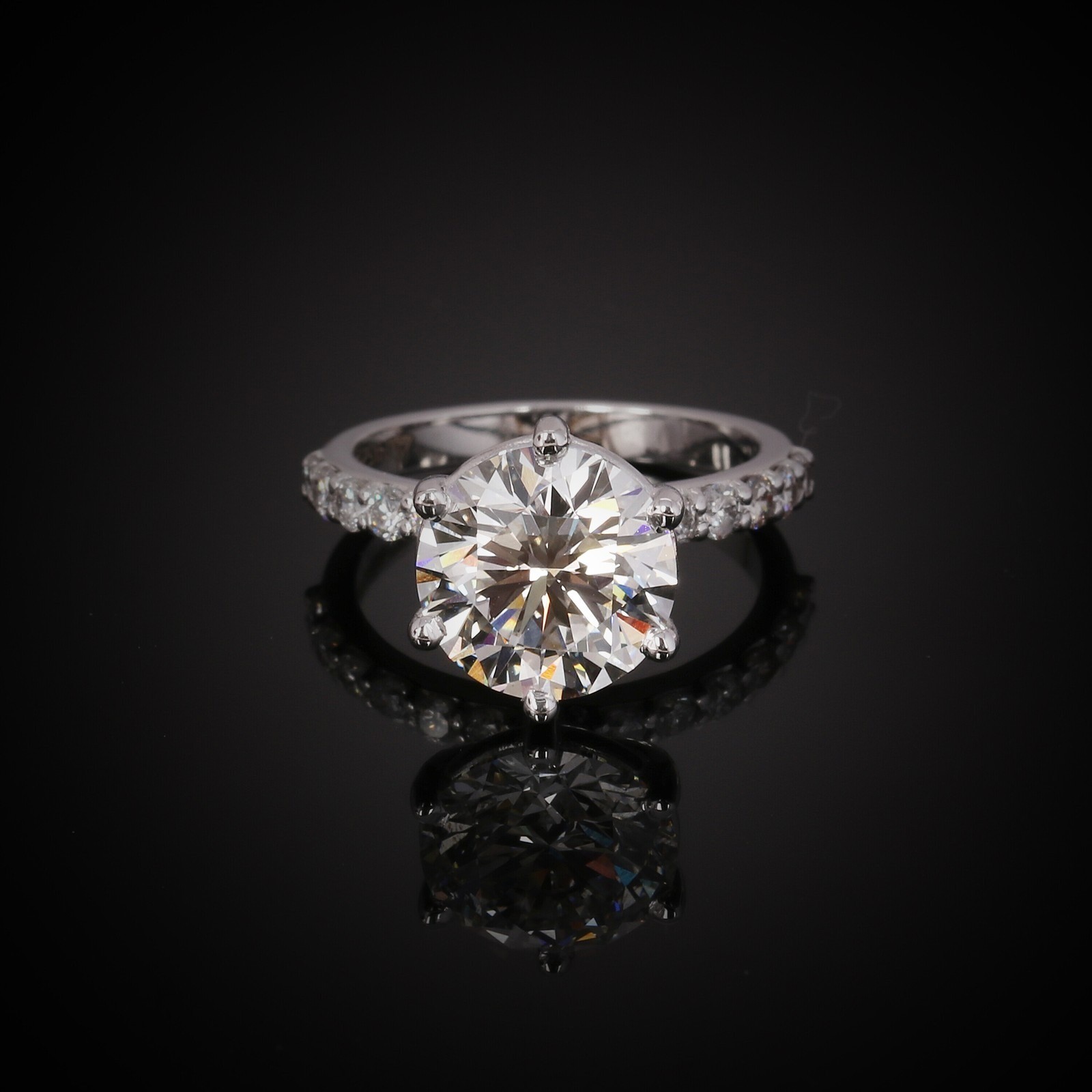 Rare 4 Ct Round White Diamond Solitaire Engagement Ring 925 Silver Certified