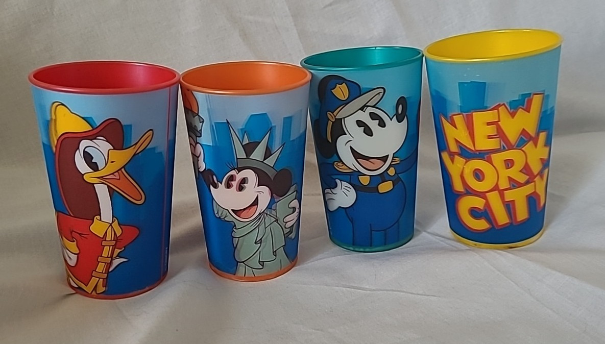 4 x 350ml Disney New York City Plastic Tumblers by StorLine, Spain: Mickey Mouse