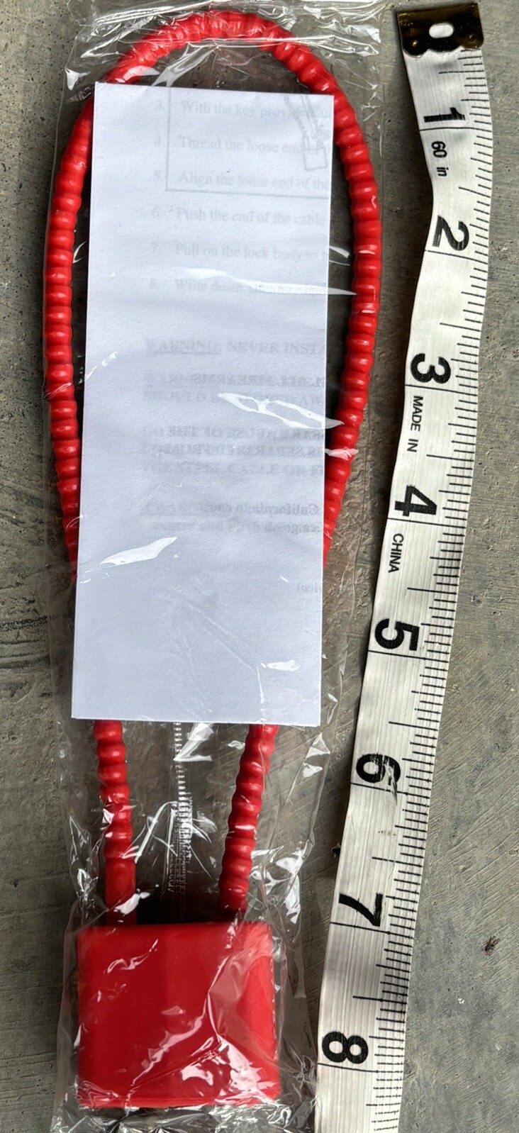 Cable Gun Safety Lock Red 8 INCH 2 Keys NEW