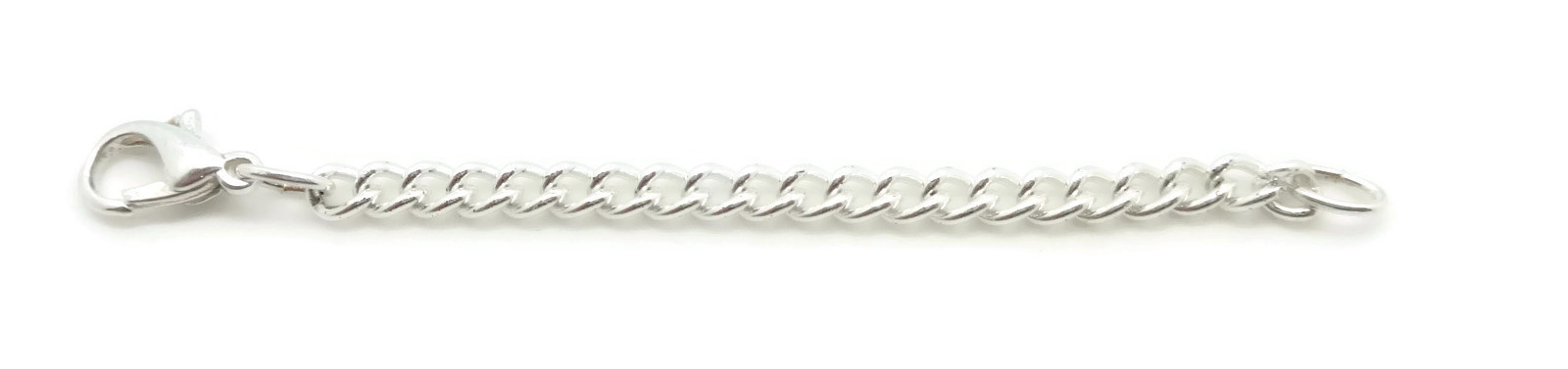 Silvertone Necklace or Bracelet 3" Extender with Lobster Clasp 3mm NWOT