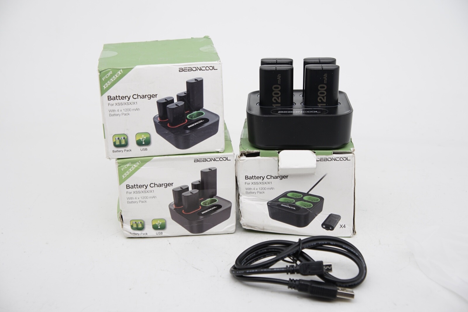 New Lot Beboncool 3x Model Q115 Chargers 12x Batteries 1200mAh for XSS/XSX/X1