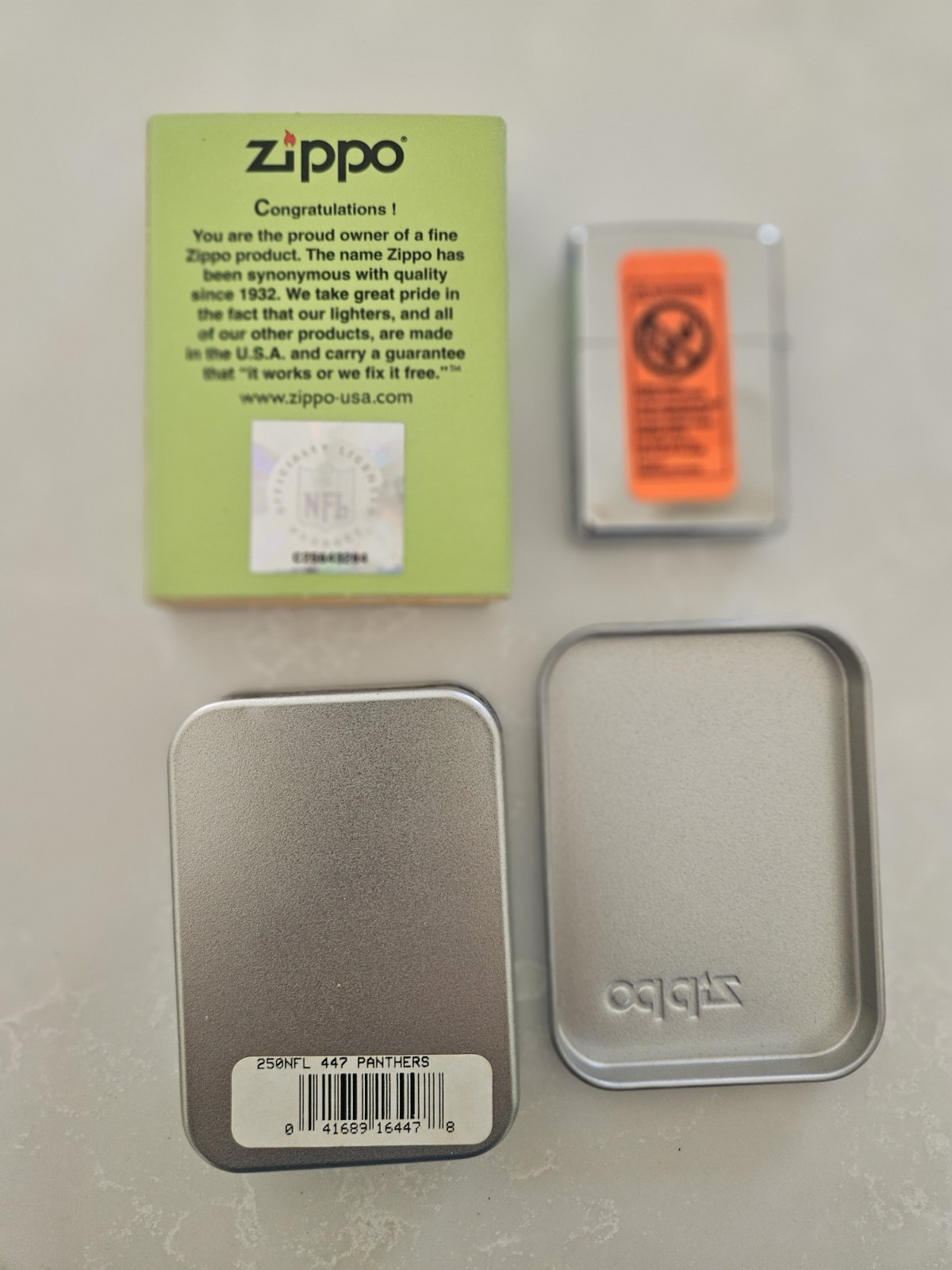 Carolina Panthers ZIPPO Lighter MINT IN BOX
