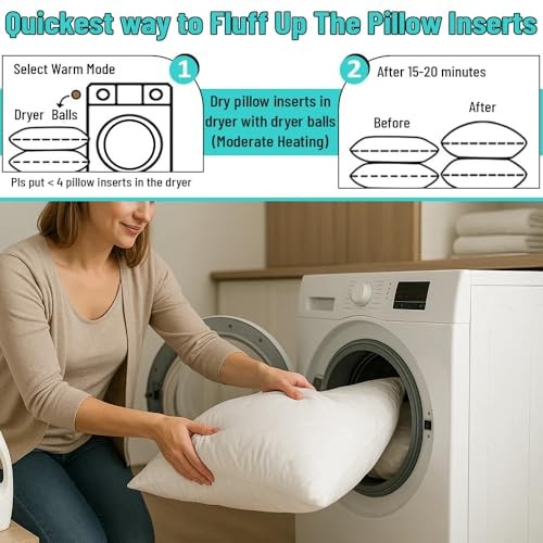 18 x 18 Throw Pillow Insert - Pack of 2 White, Down 18x18 Inch (Pack of 2)