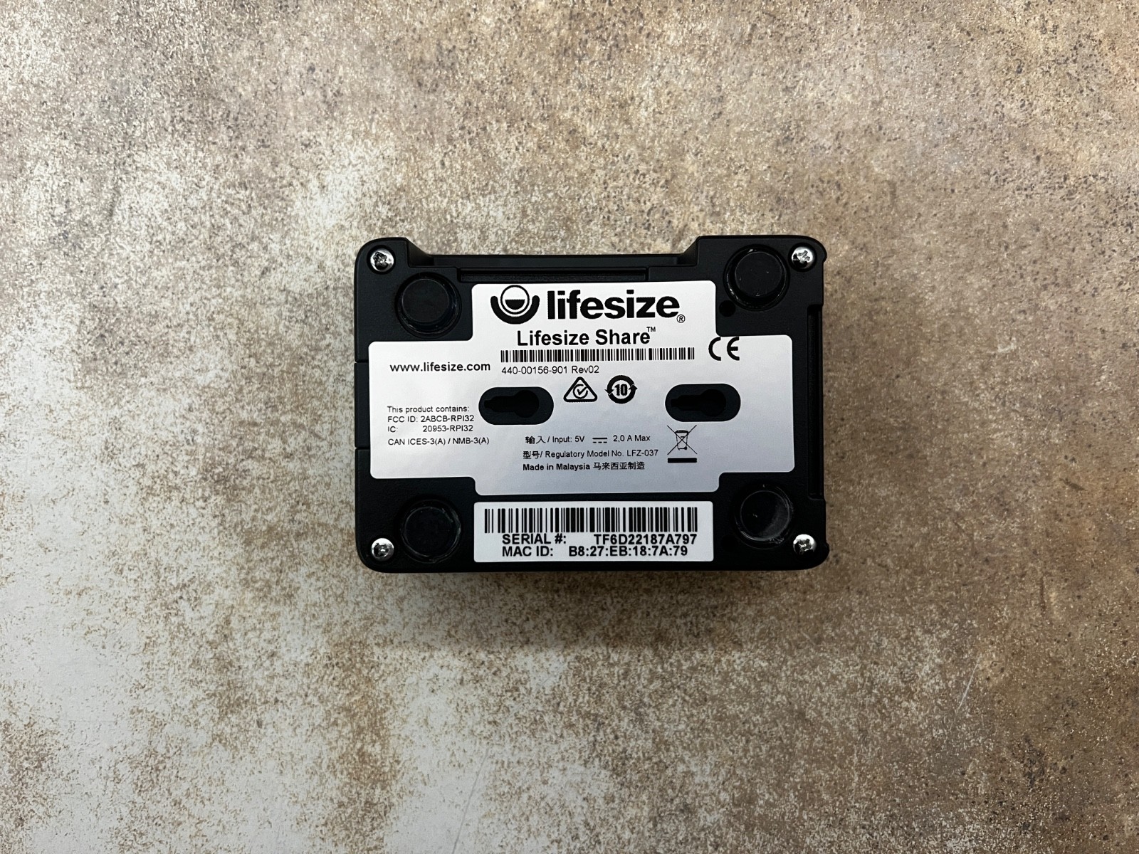 Lifesize Share Wireless LFZ-037 Presentation Device With Power Supply
