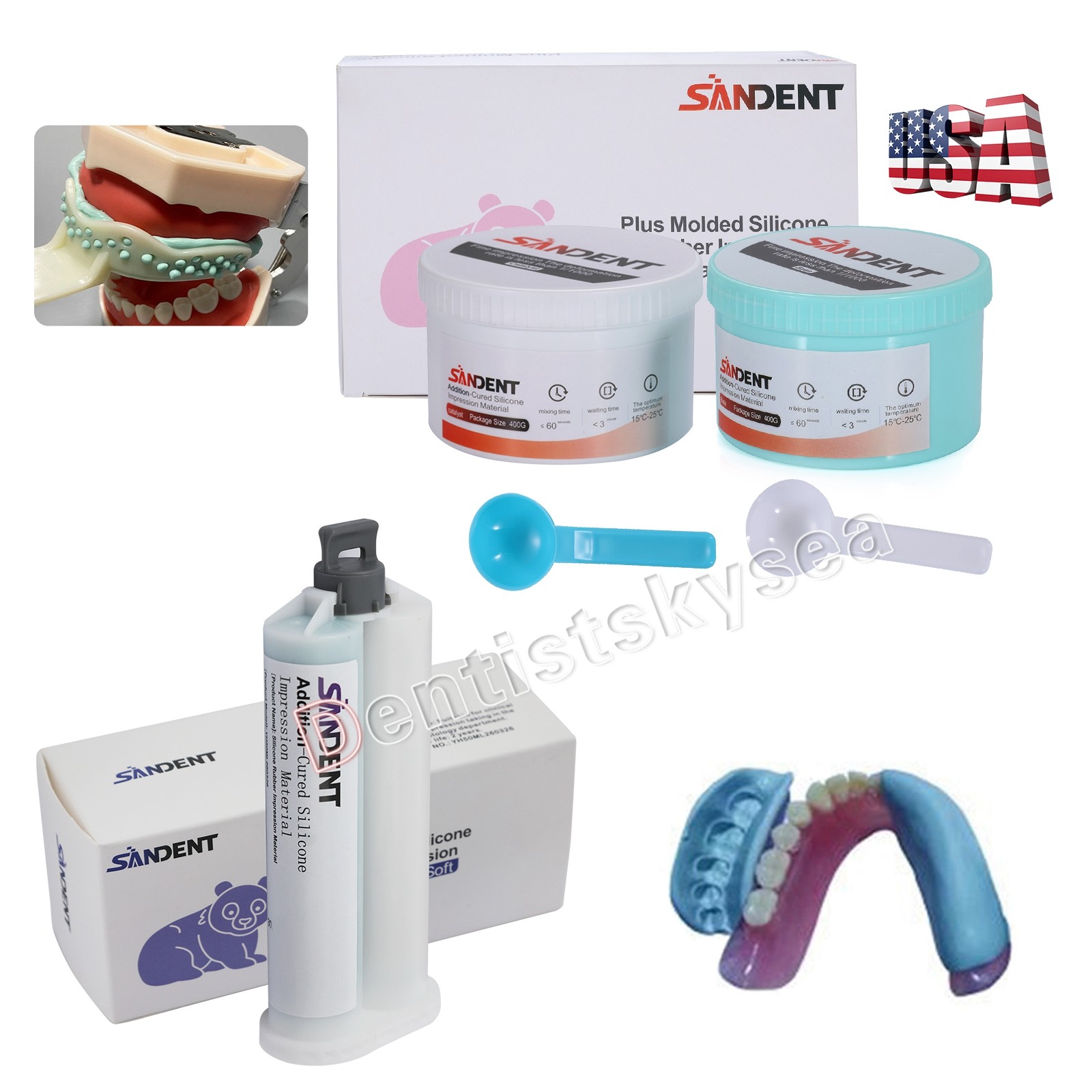 Dental Elastomeric Impression Putty Soft Silicone Material Heavy Body Fast Set