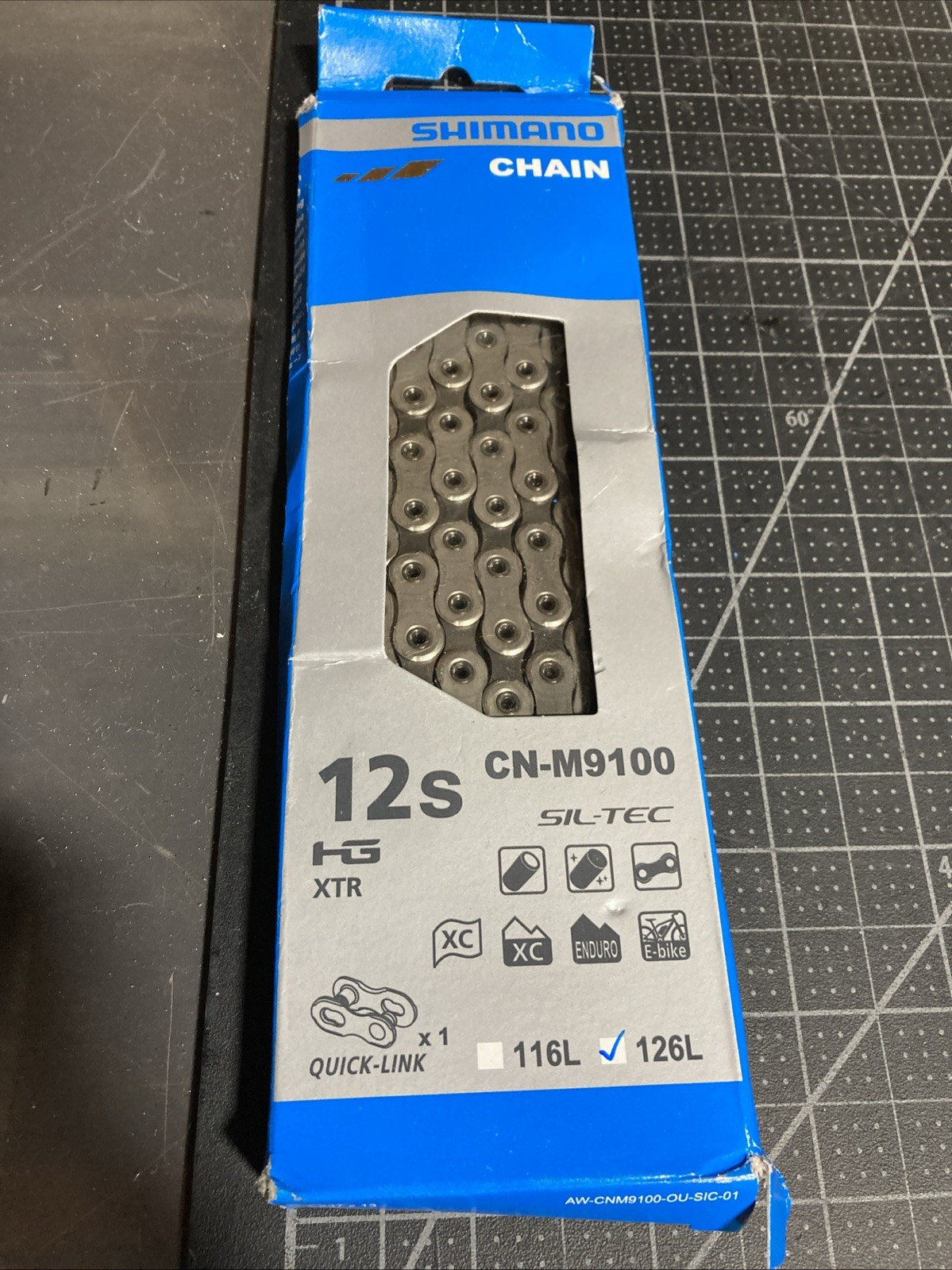Shimano CN-M9100 12-Speed 126 Link Bike Chain - Silver