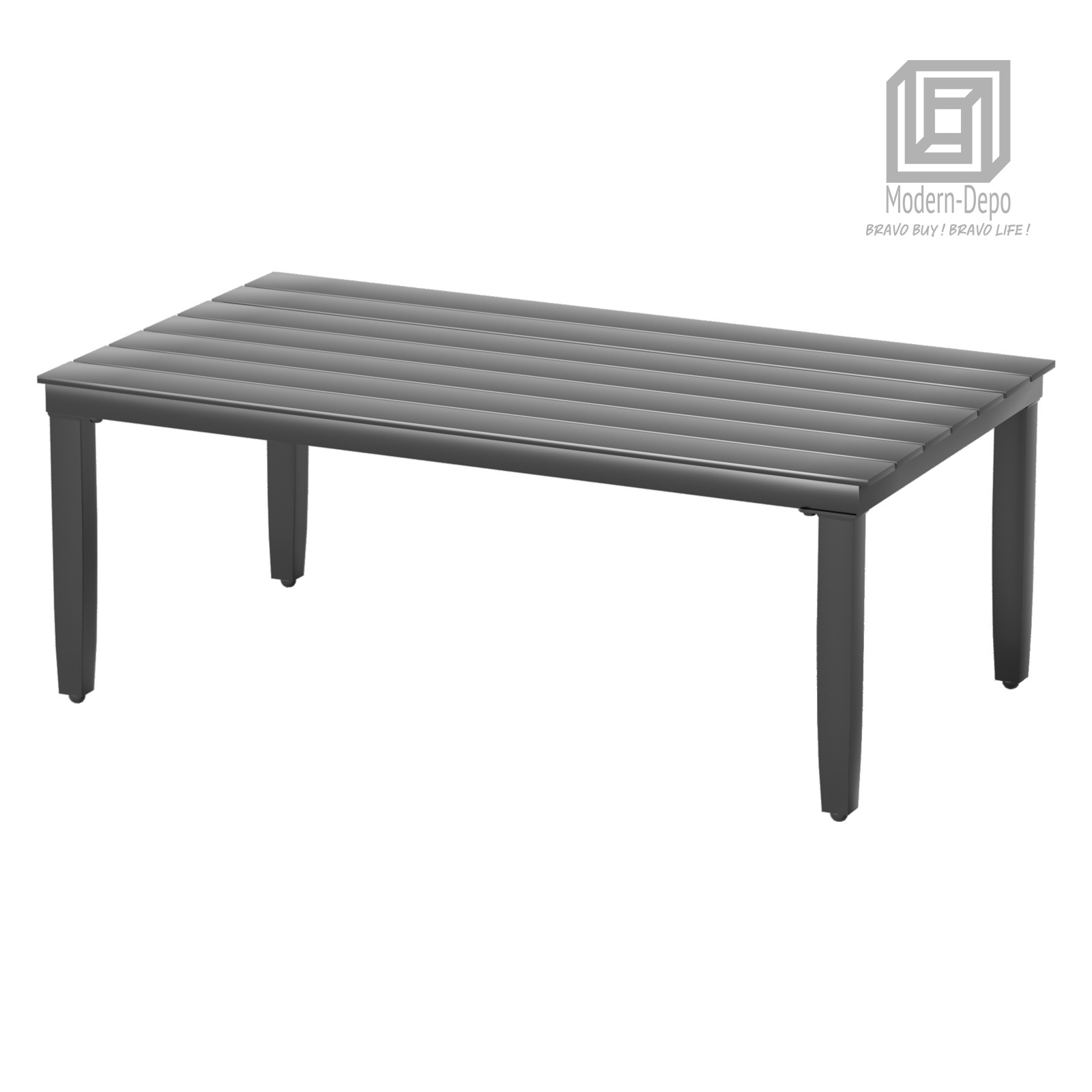 Aluminum Patio Coffee Table Outdoor Furniture All Weather Use for Poolside