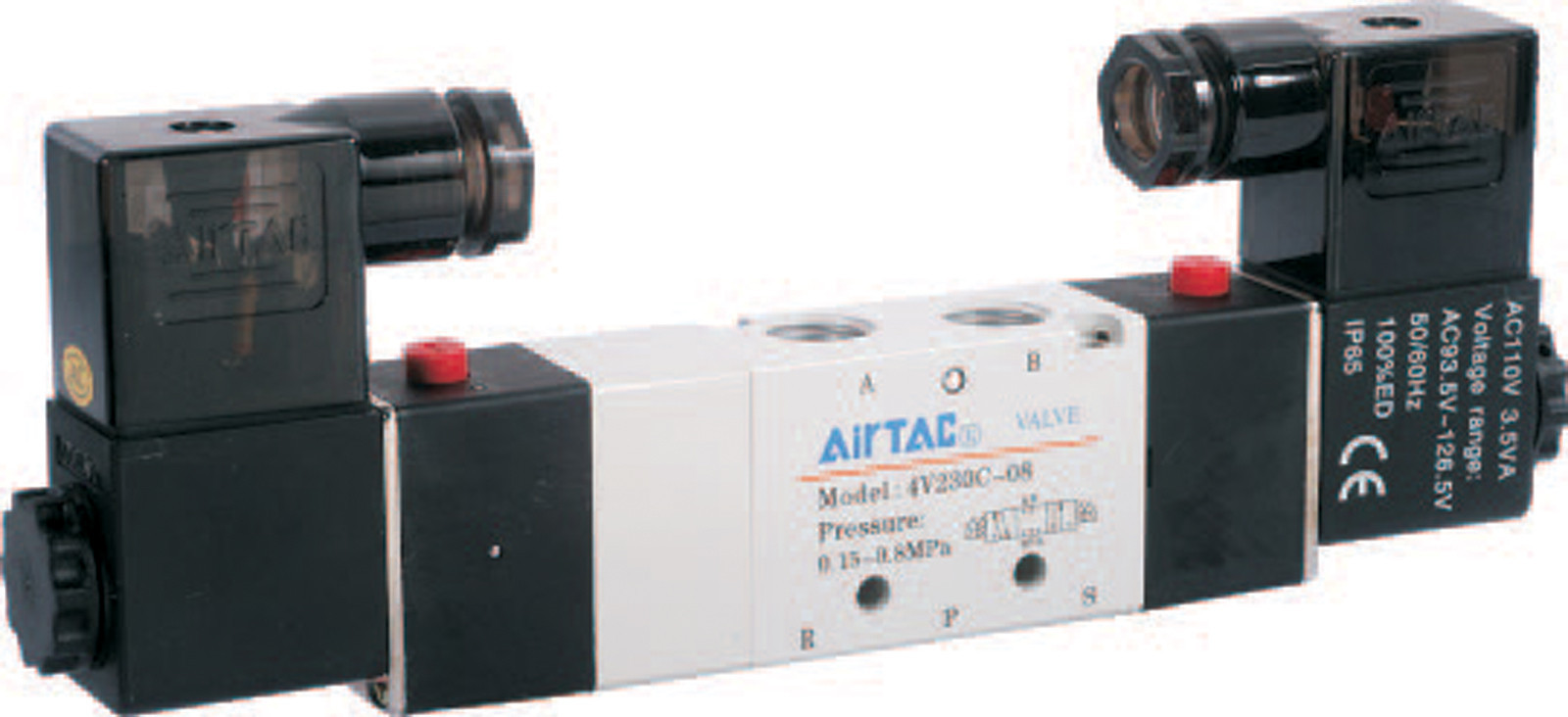 Air Pneumatic Solenoid Valve 2 position 5 way 1/4" 4V220-08-C-AC110V- Airtac