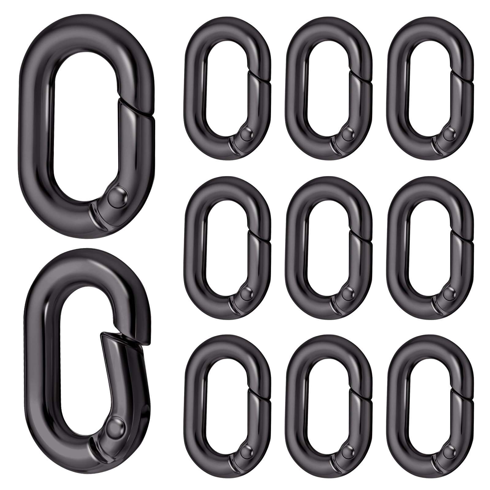 Giantree 10Pack 1 Inch Small Carabiner Clip, Metal Tiny Oval Carabiner Spring