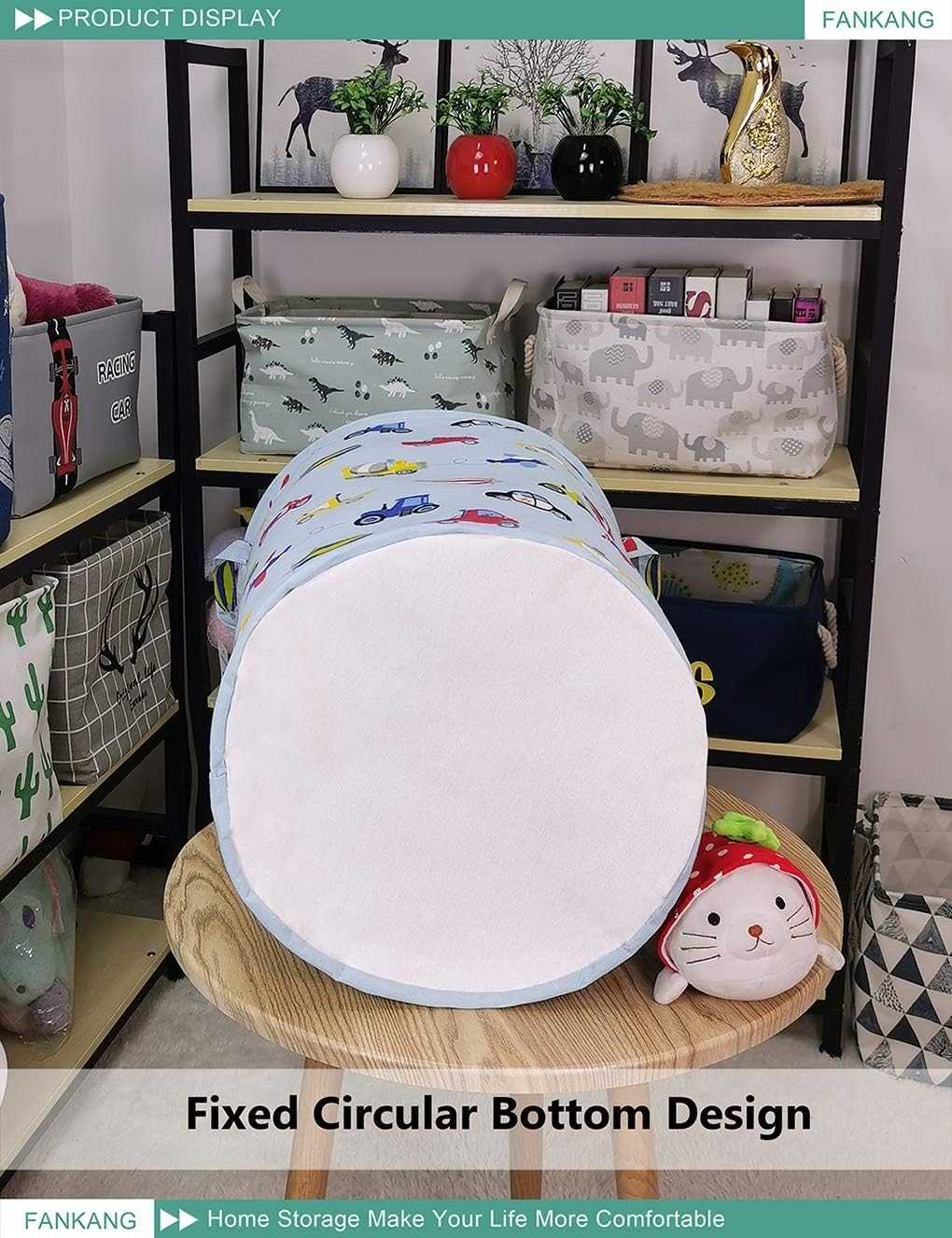 Storage Bin Foldable Nursery Organizer Basket Car | Foldable with Waterproof ...