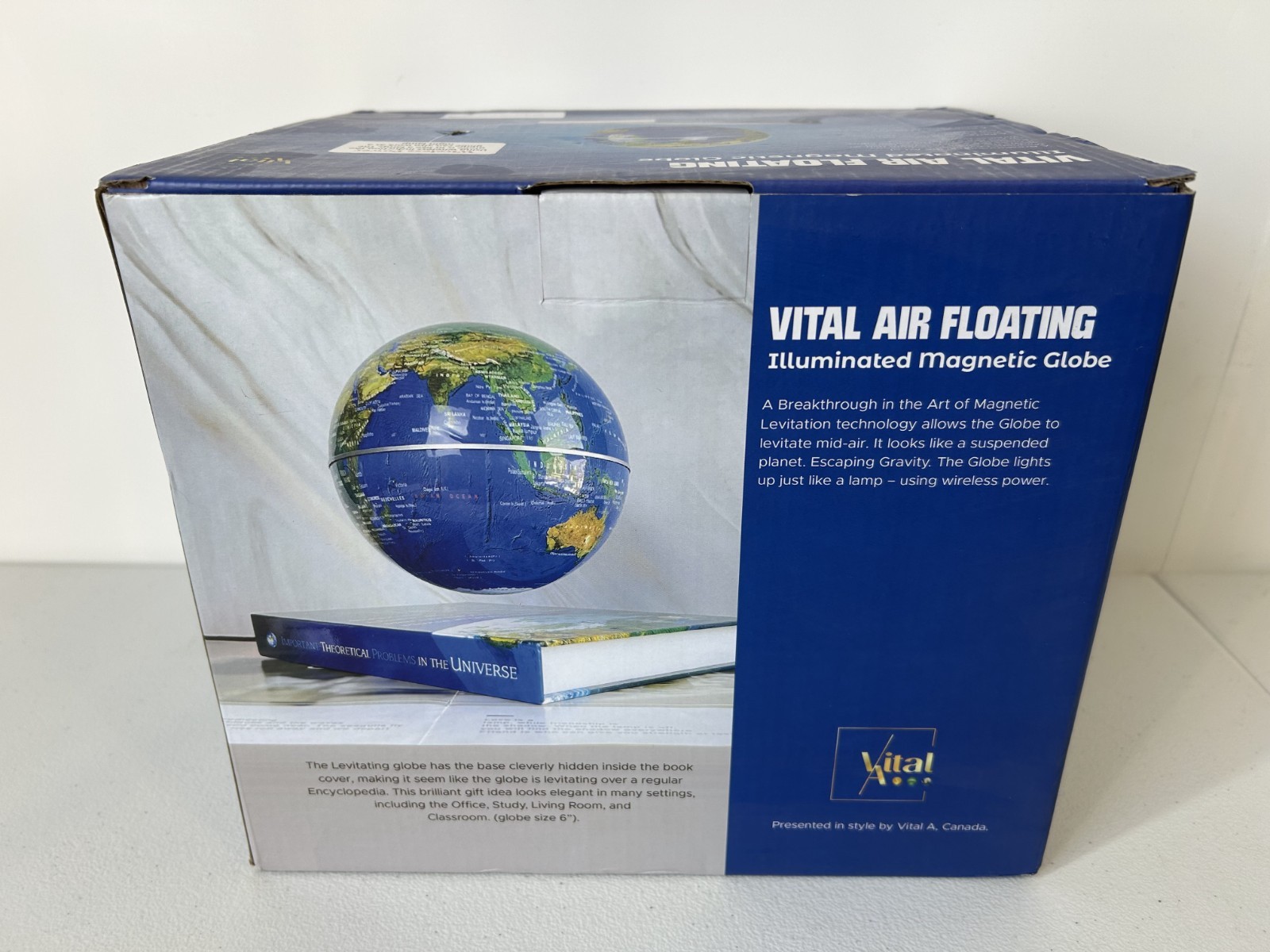 Vital A VITAL Air Floating Illuminated Magnetic Levitating Globe Blue Metal NEW