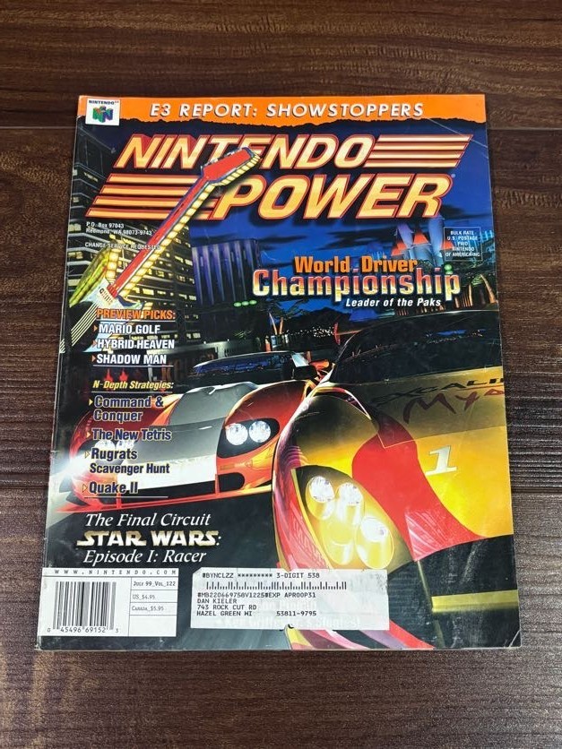 Nintendo Power Magazine Volume 122 July 1999 World Driver Championship