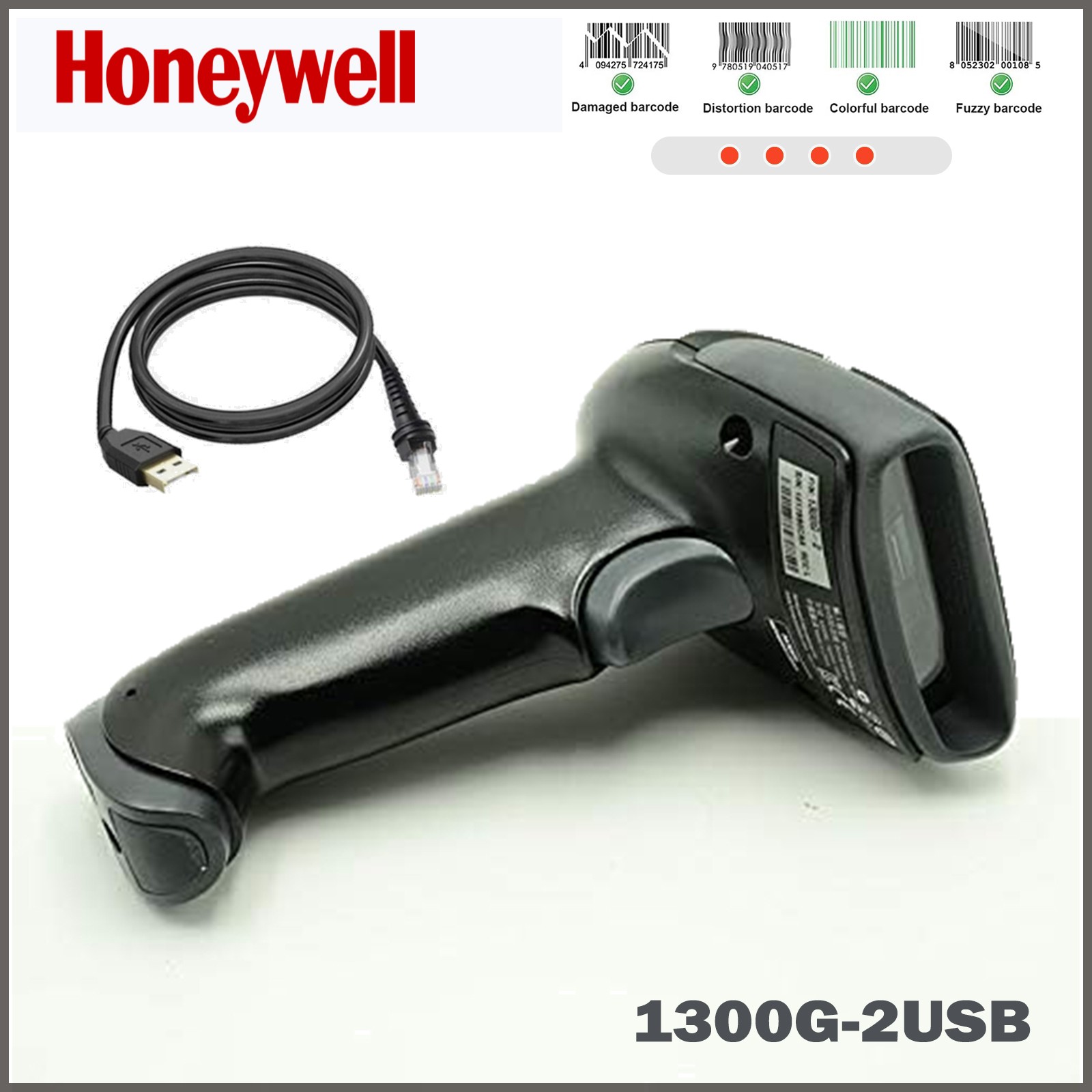 Honeywell Hyperion 1300G-2USB Light Industrial Barcode Scanner Reader USB Cable