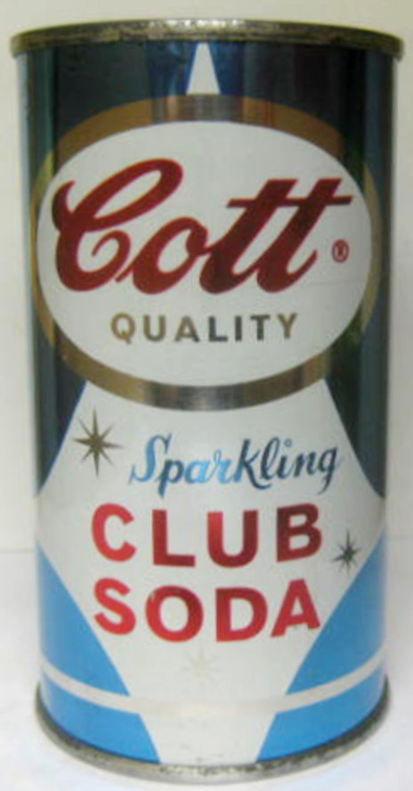 COTT CLUB SODA ss 12oz Flat Top Soda CAN w LIGHTER HOLE New Hampshire 5city 1964