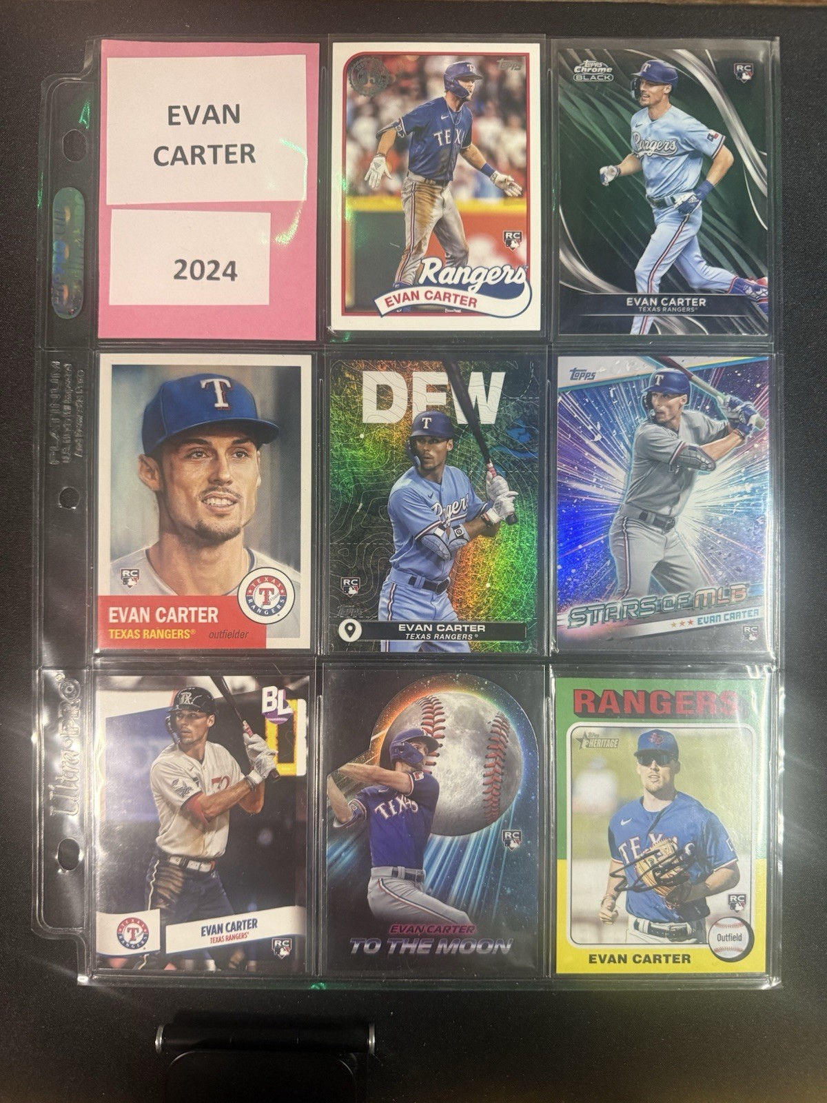 Evan Carter 2024 Topps 38 Card RC Lot Total 56 Cards See Card List