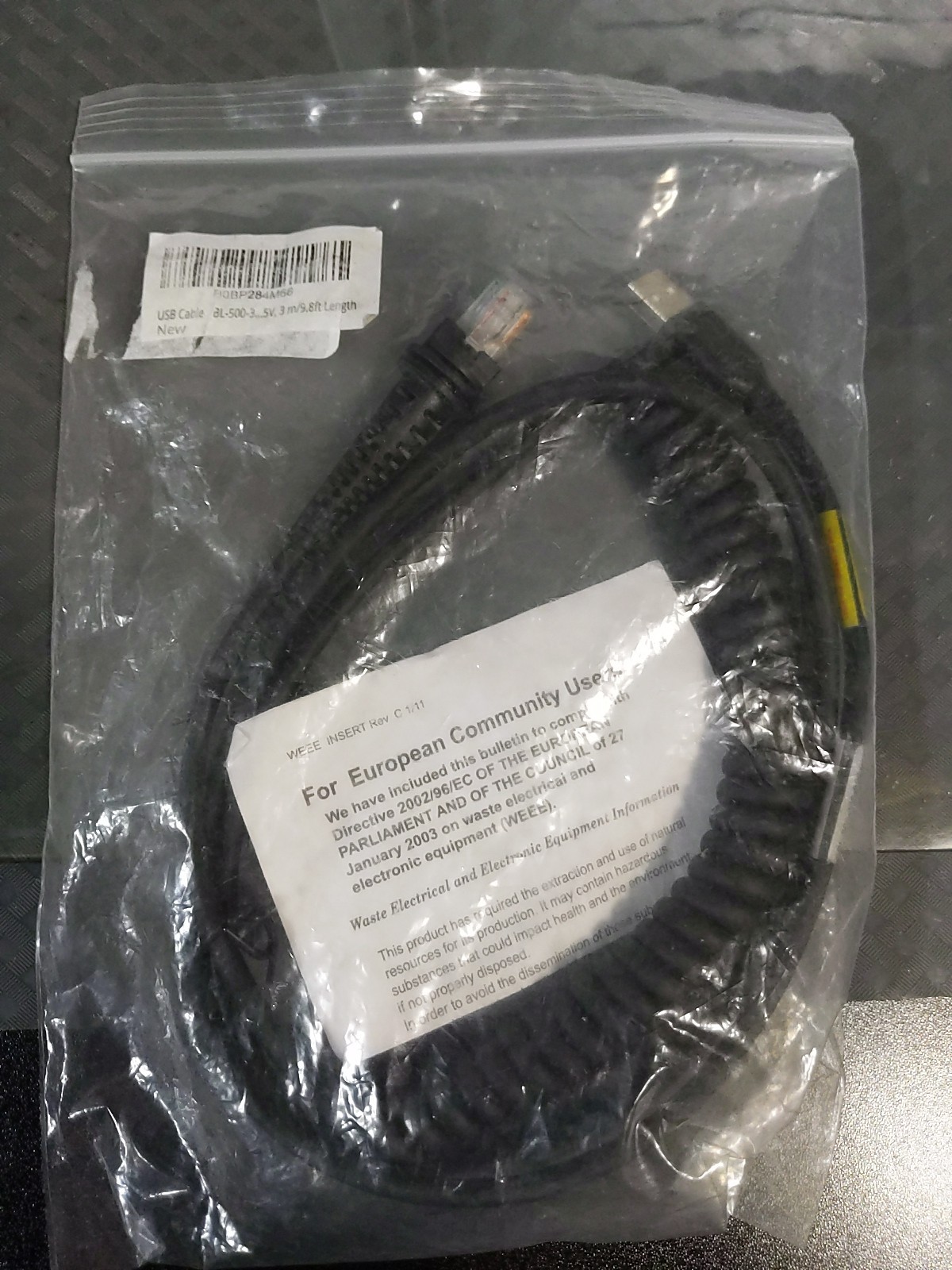 Honeywell CBL-500-300-C00 HSM 5V USB Coiled Cable 3m/9.8ft #55