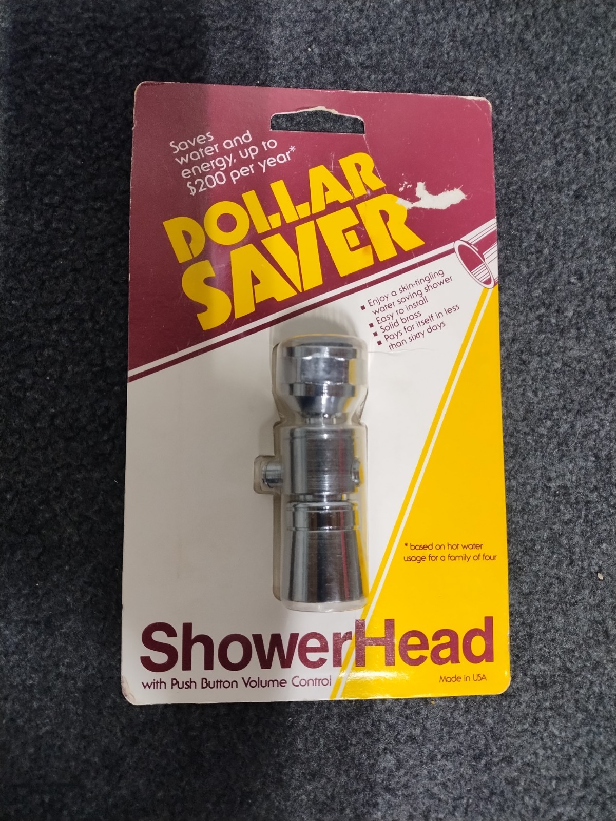 Shower Head Push Button Flow Control or Cut Off