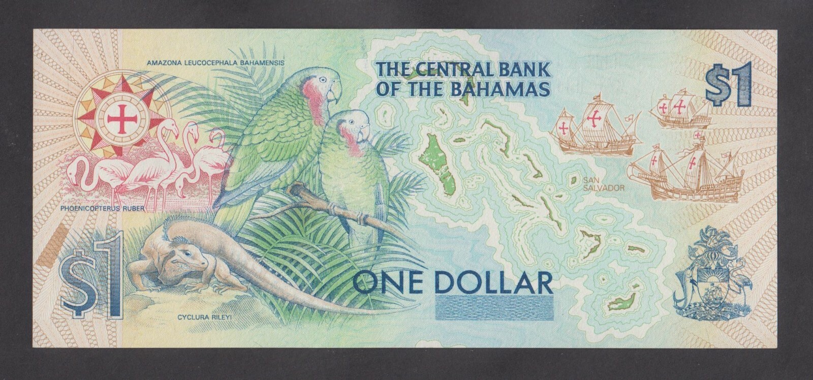 🔴BAHAMAS 1 Dollar 1992 UNC P50a Christopher Columbus commemorative issue🔴