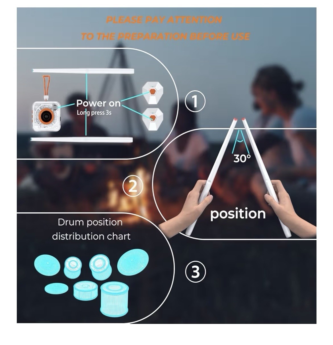 Gamsing Electric AirDrum Set Machine Gyroscope Sensor Android iOS Air Drum