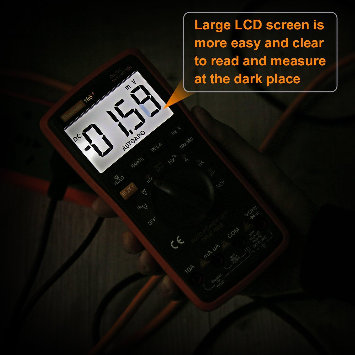 Digital Multimeter Auto Ranging TRMS 6000 AC DC Voltage Alert Amp Ohm Diod