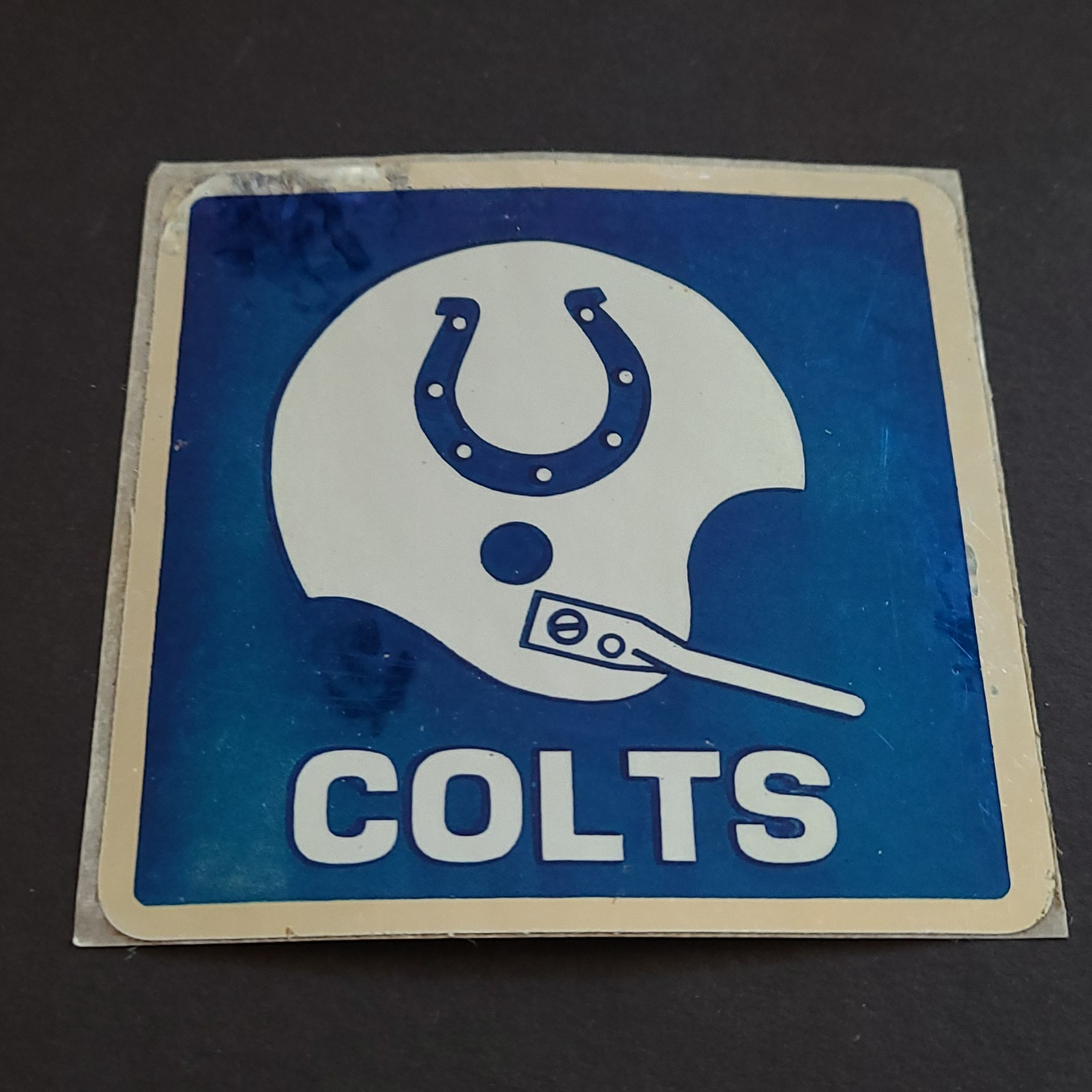 Vintage NFL Baltimore Colts 1970's One Bar Facemask Helmet Glossy Sticker - 3x3
